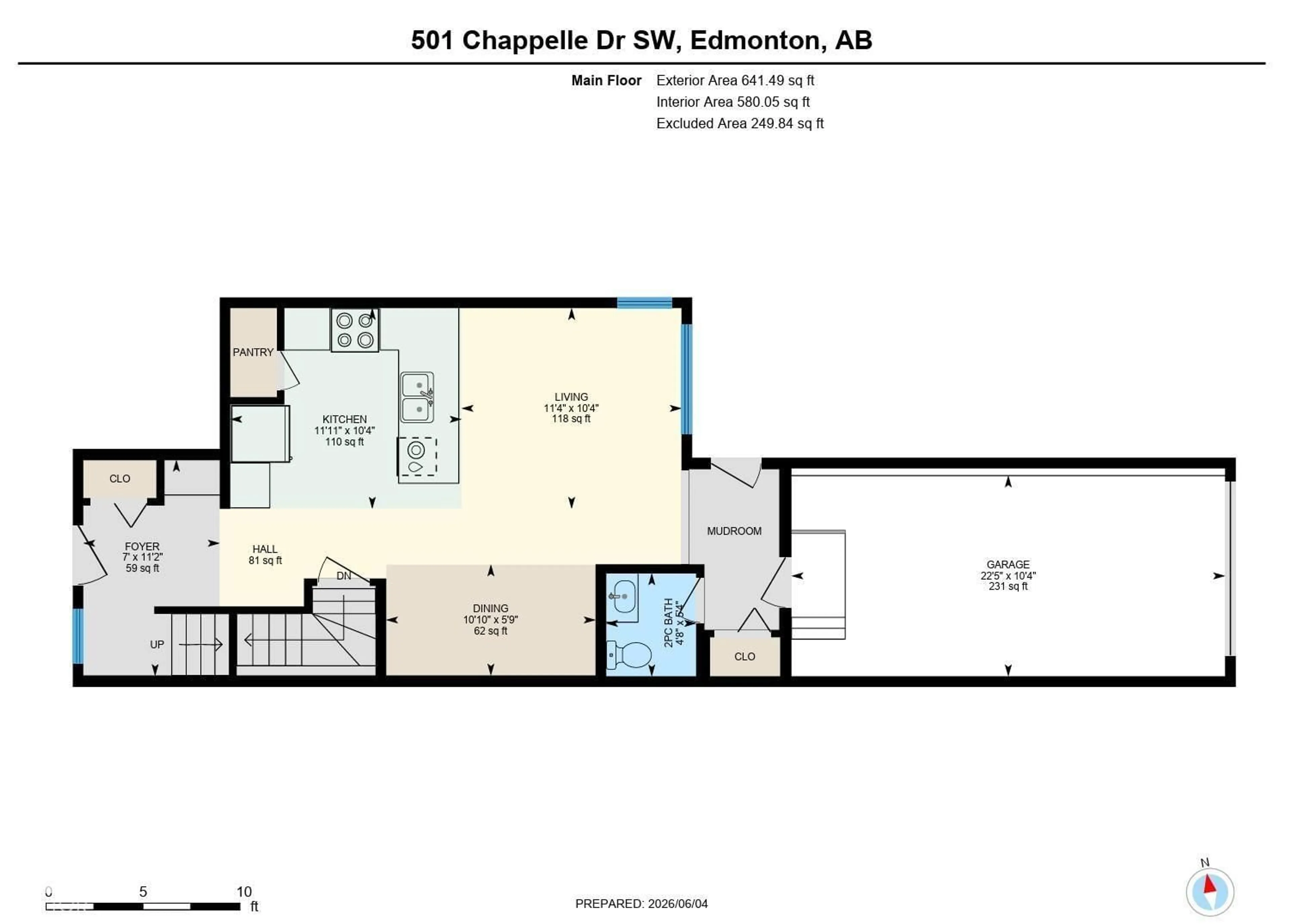 Floor plan for 501 CHAPPELLE DR, Edmonton Alberta T6W2B4