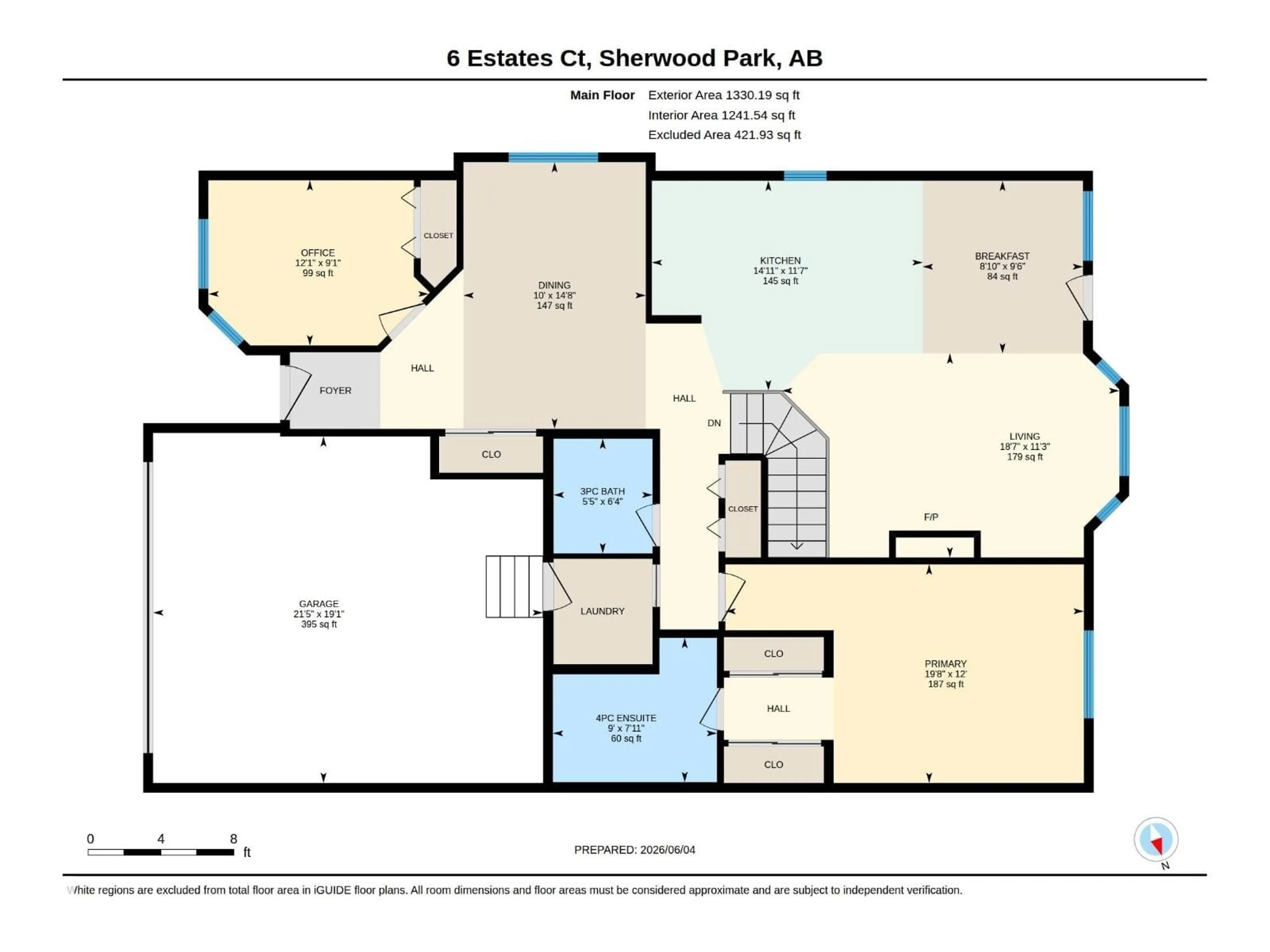 Floor plan for 6 ESTATES CO, Sherwood Park Alberta T6B1M9