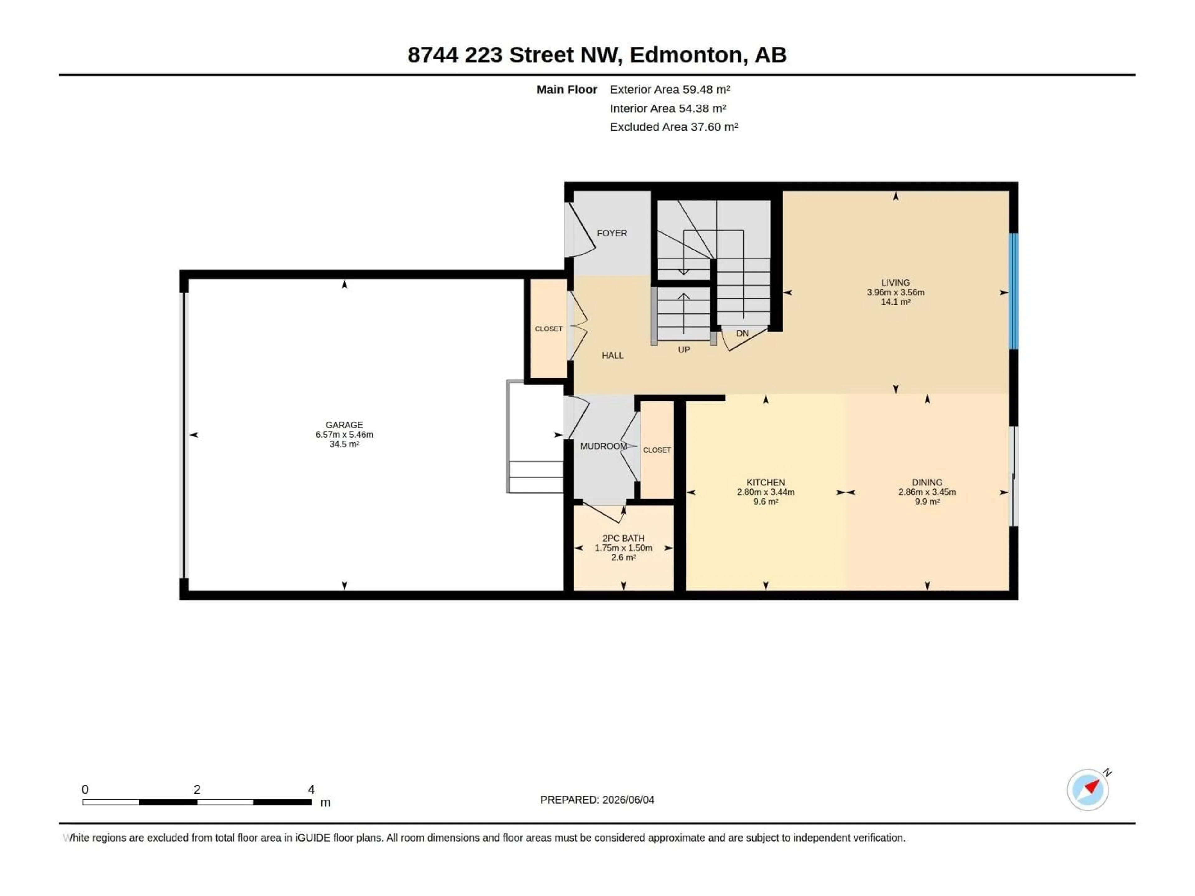 Floor plan for 8744 223 ST, Edmonton Alberta T5T7L6
