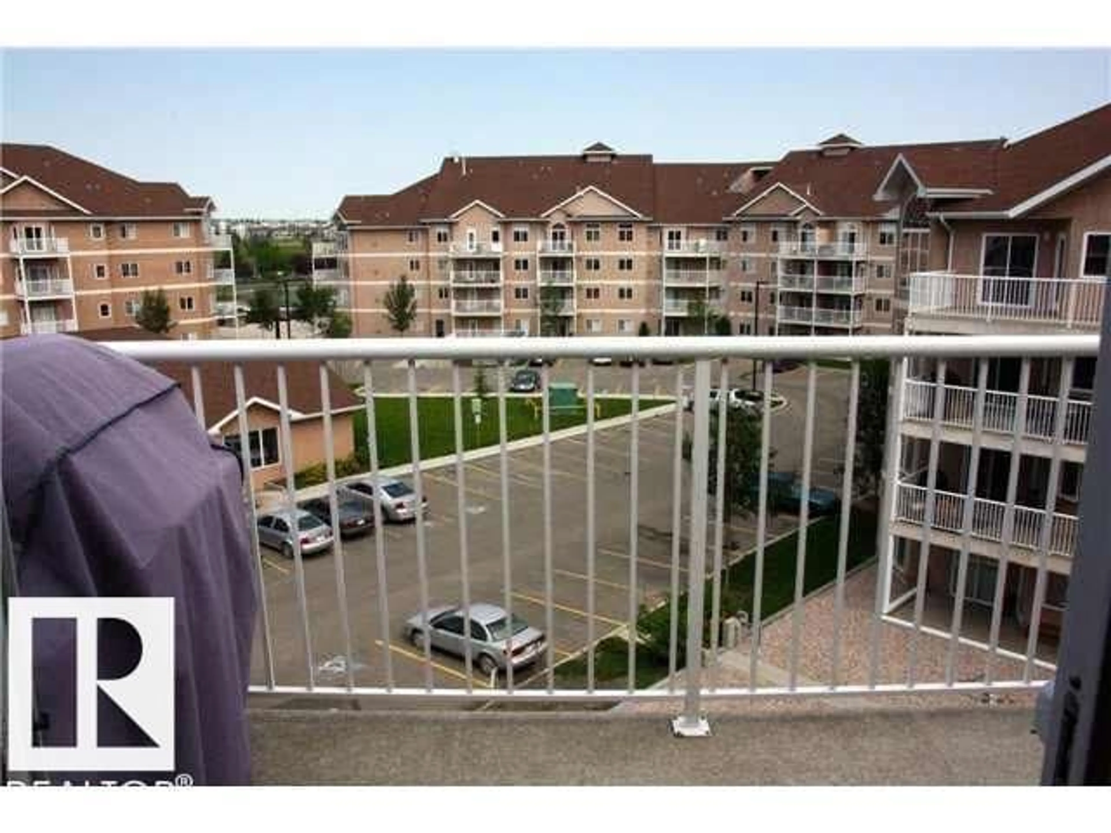 Balcony in the apartment, city buildings view from balcony for 425 - 4304 139 AV, Edmonton Alberta T5Y0H6