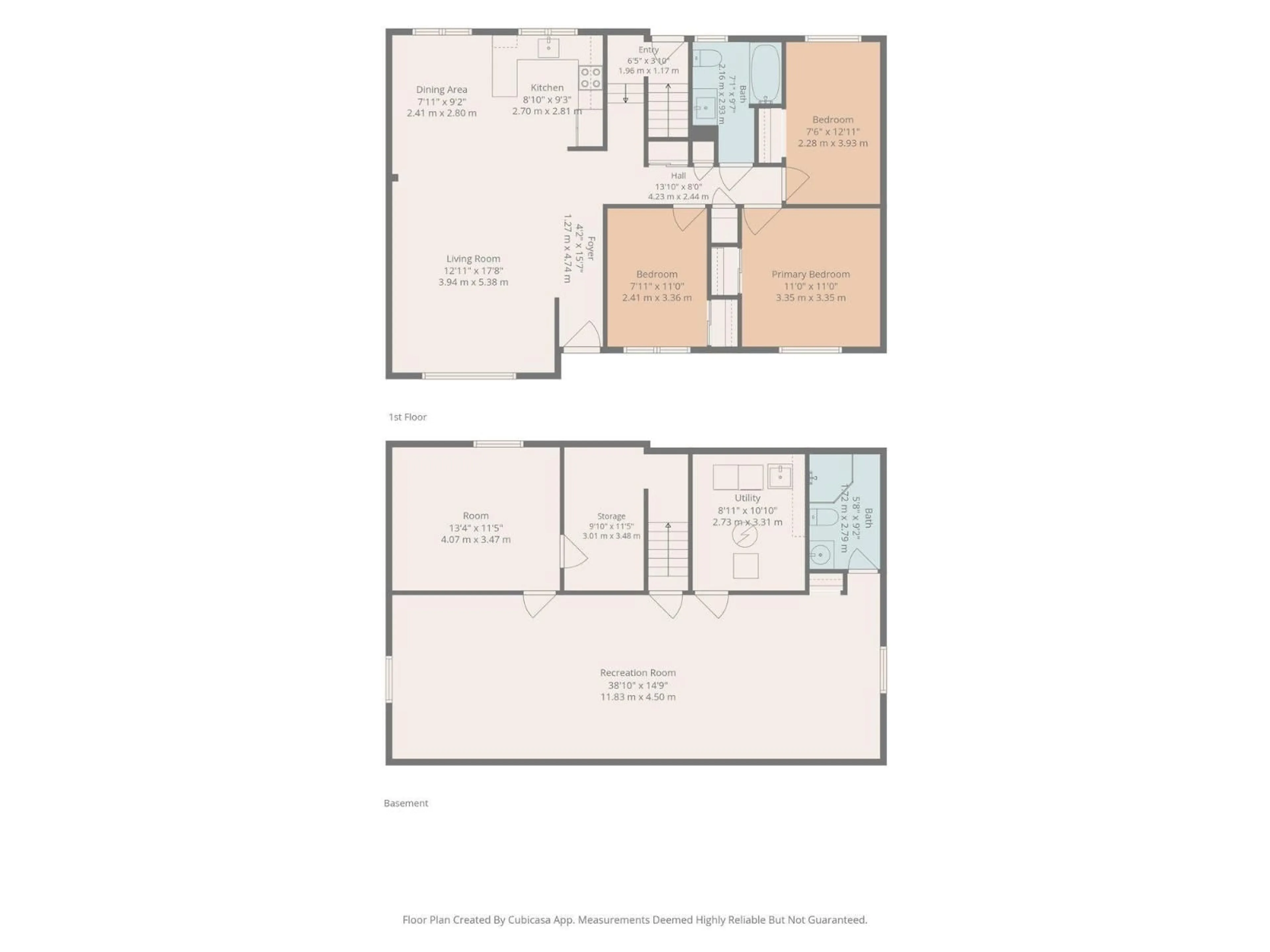 Floor plan for 7311 137 AV, Edmonton Alberta T5C2L4