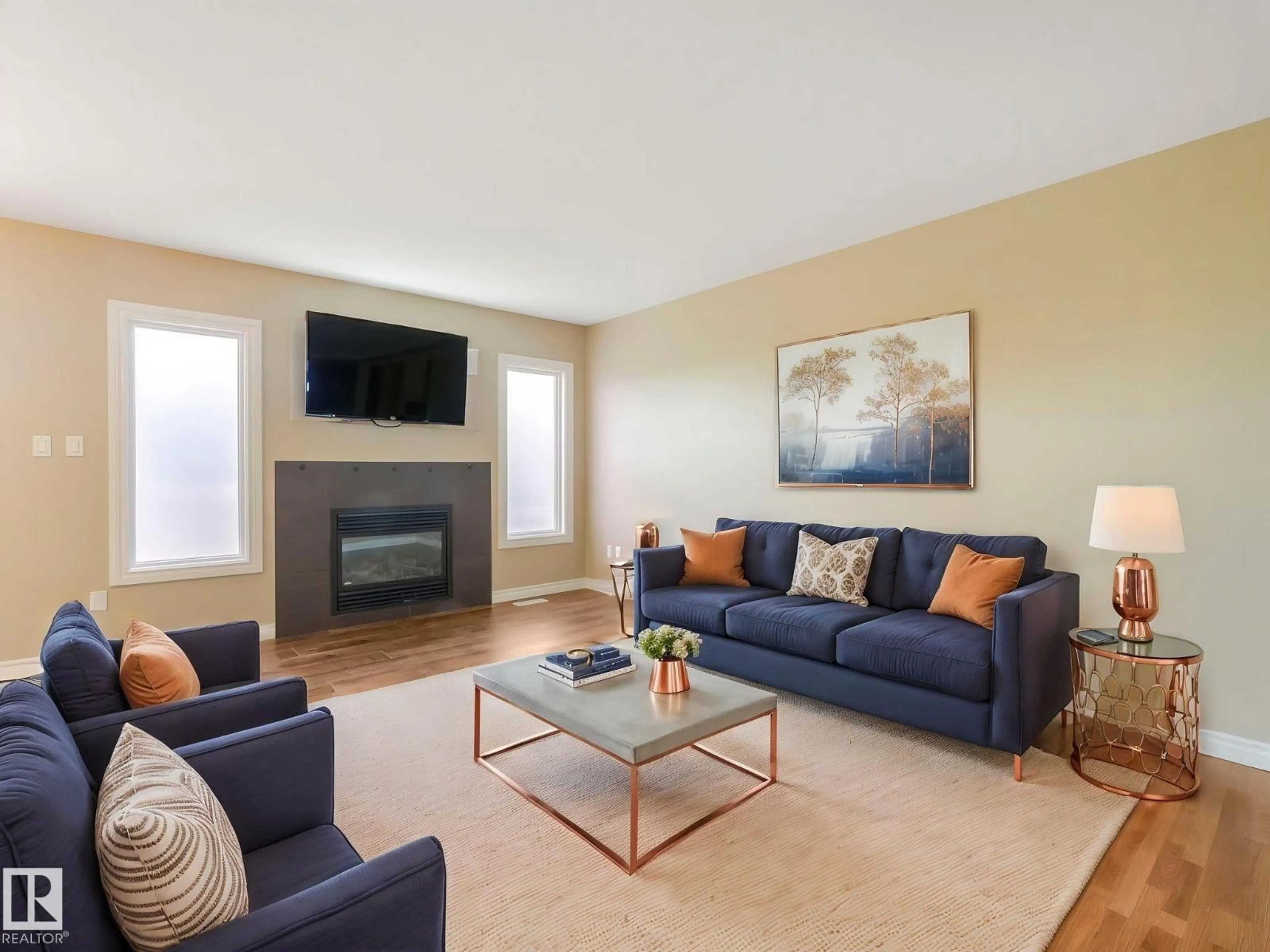 Living room with furniture, wood/laminate floor for #6 - 85 SPRUCE VILLAGE DR, Spruce Grove Alberta T7X0L2