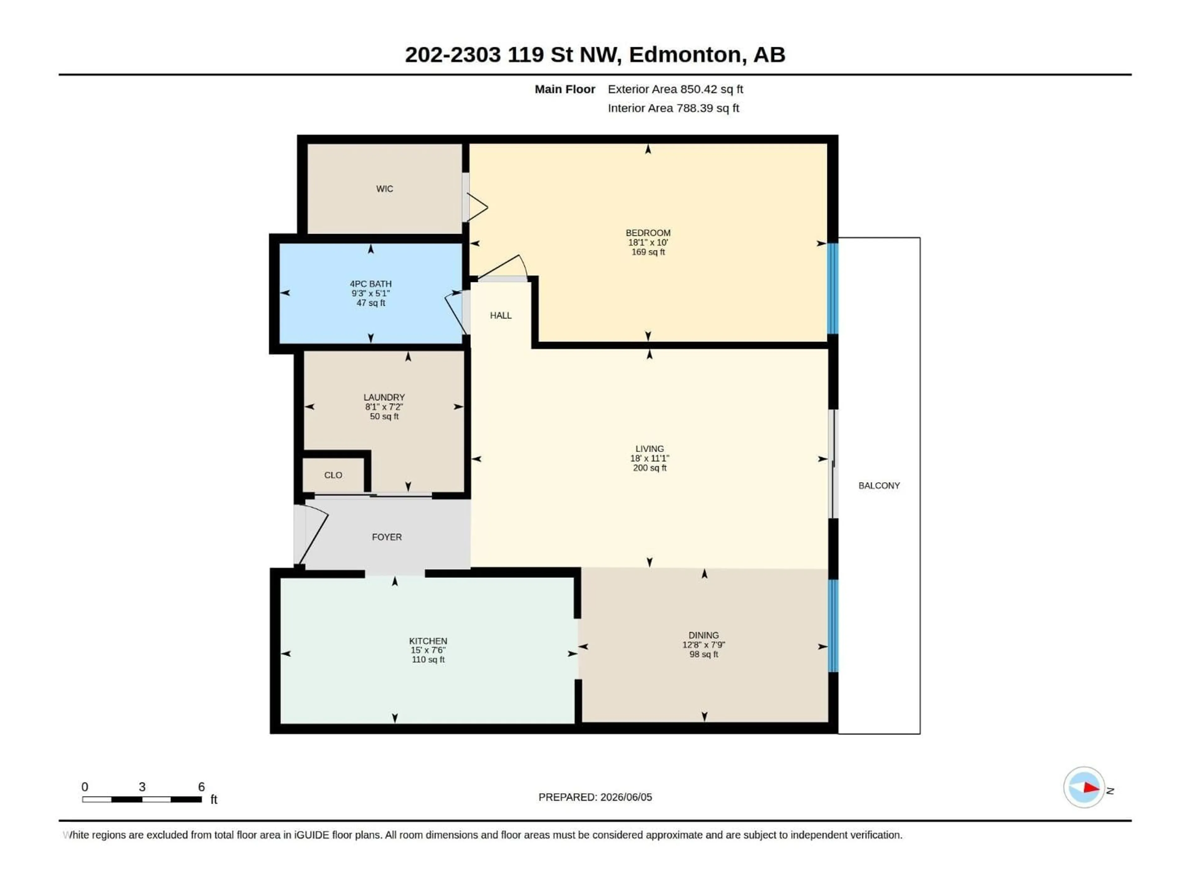 Floor plan for 202 - 2303 119 ST, Edmonton Alberta T6J4E2