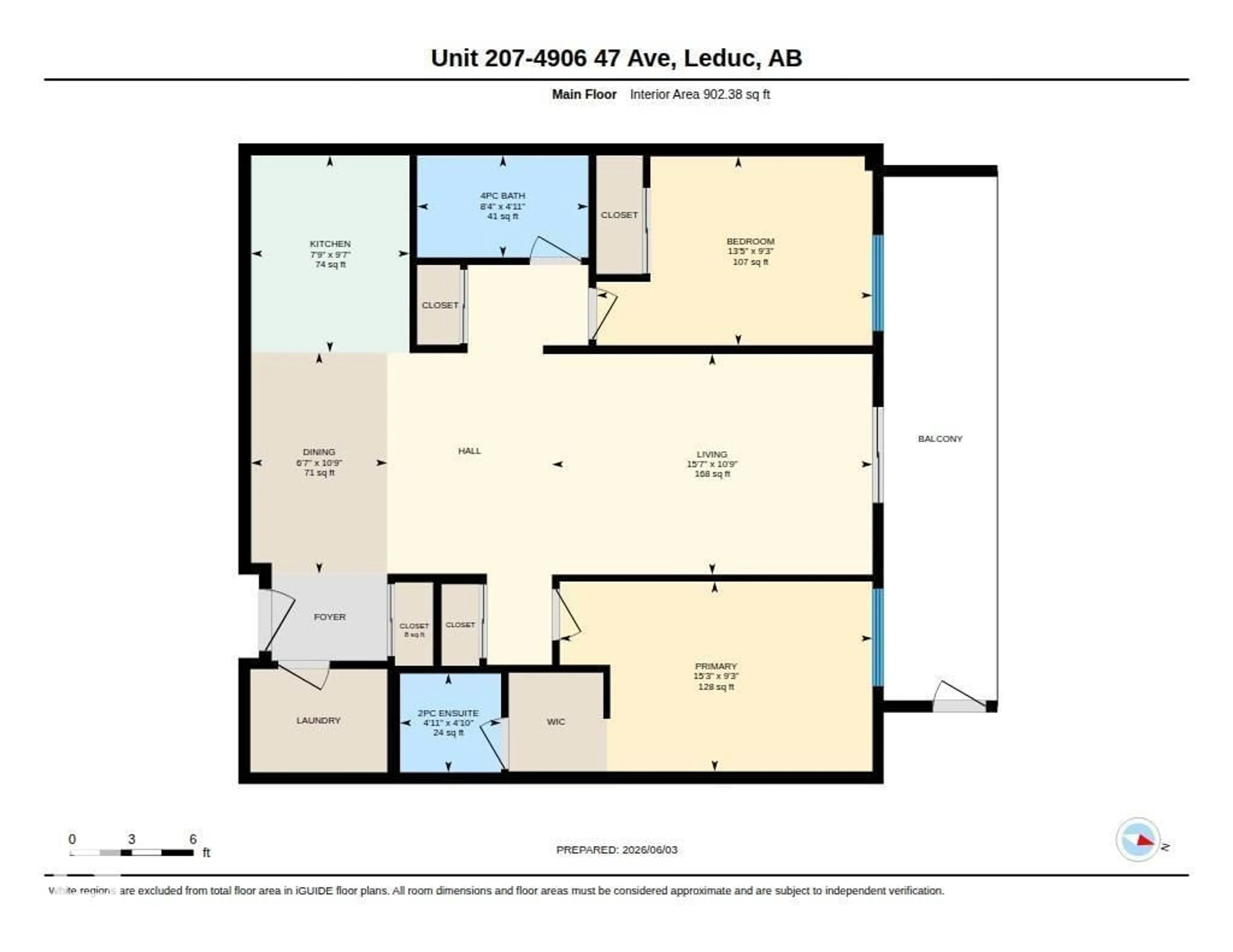 Floor plan for 207 - 4906 47 AV, Leduc Alberta T9E6R7