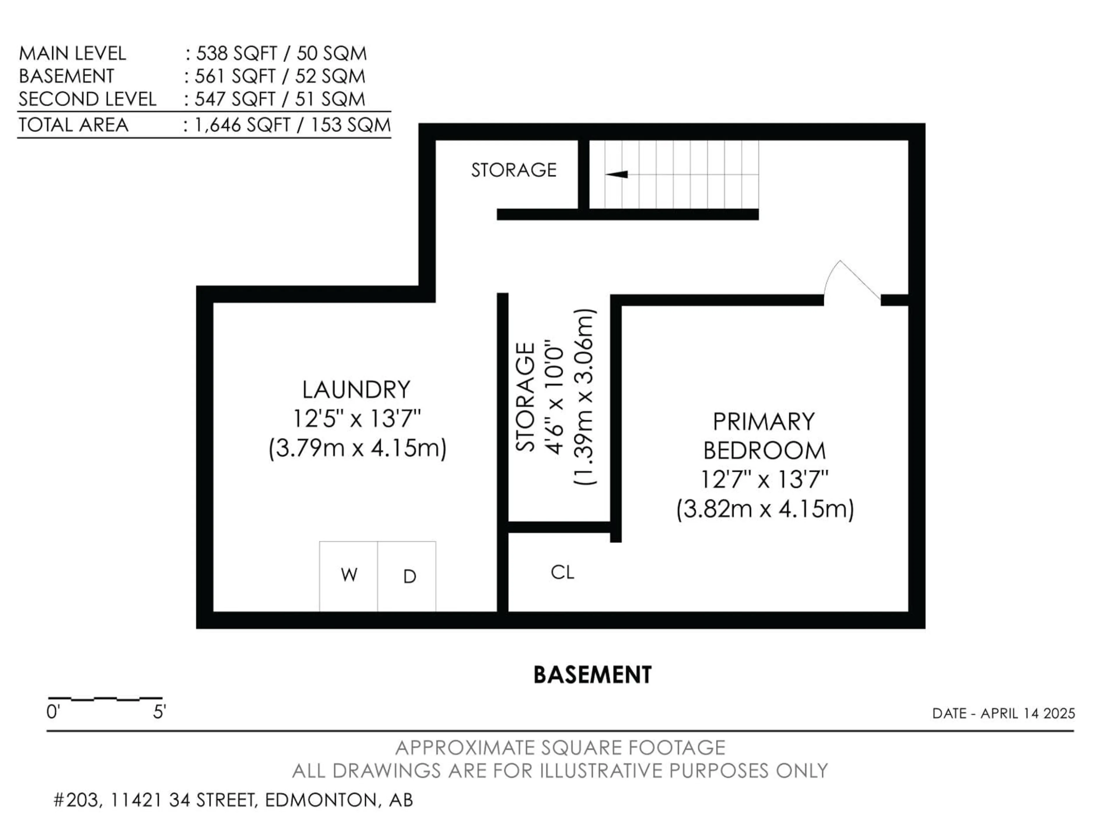 Floor plan for #203 - 11421 34 ST, Edmonton Alberta T5W5J7