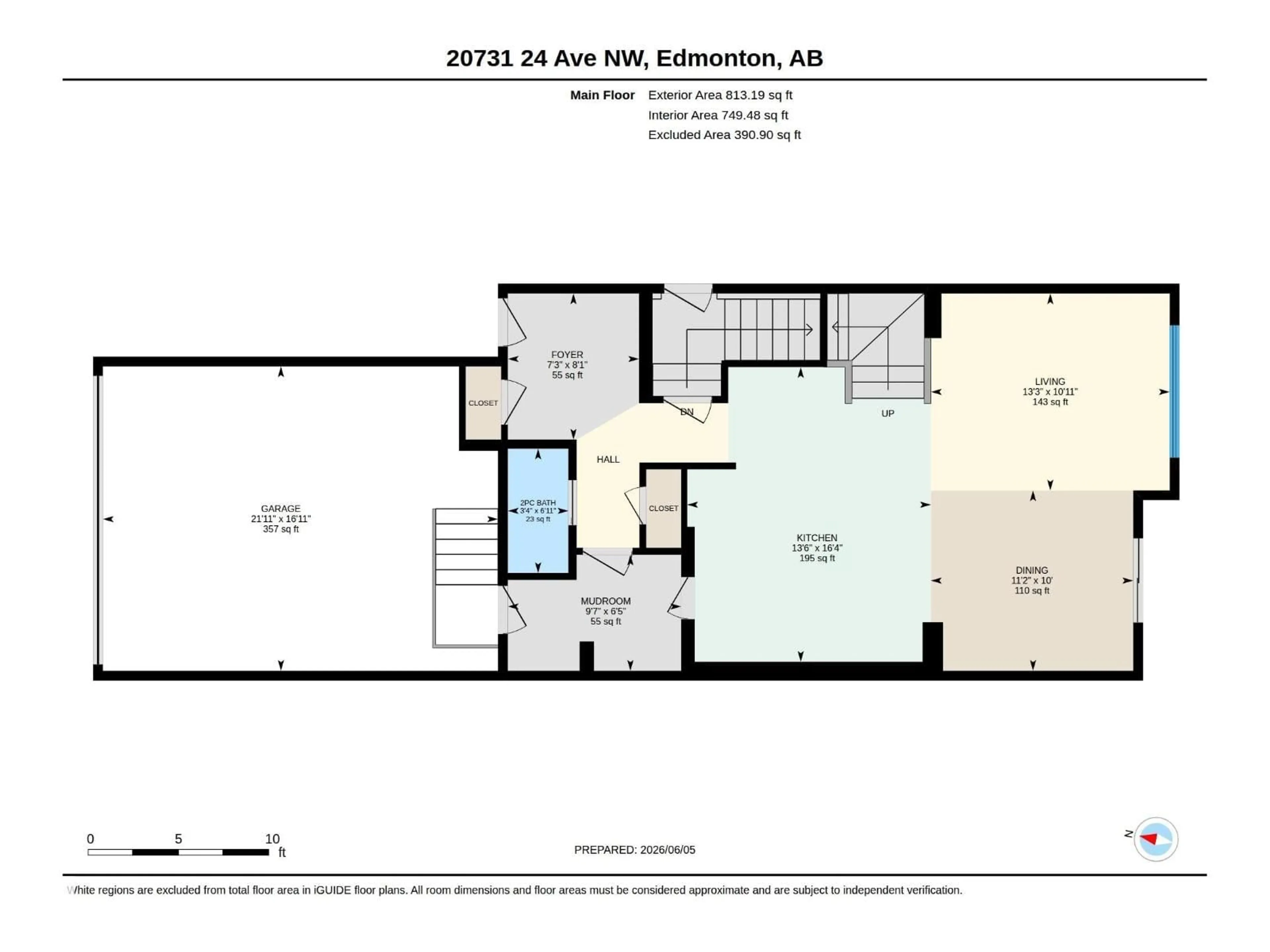 Floor plan for NW - 20731 24 AV, Edmonton Alberta T6M2C4