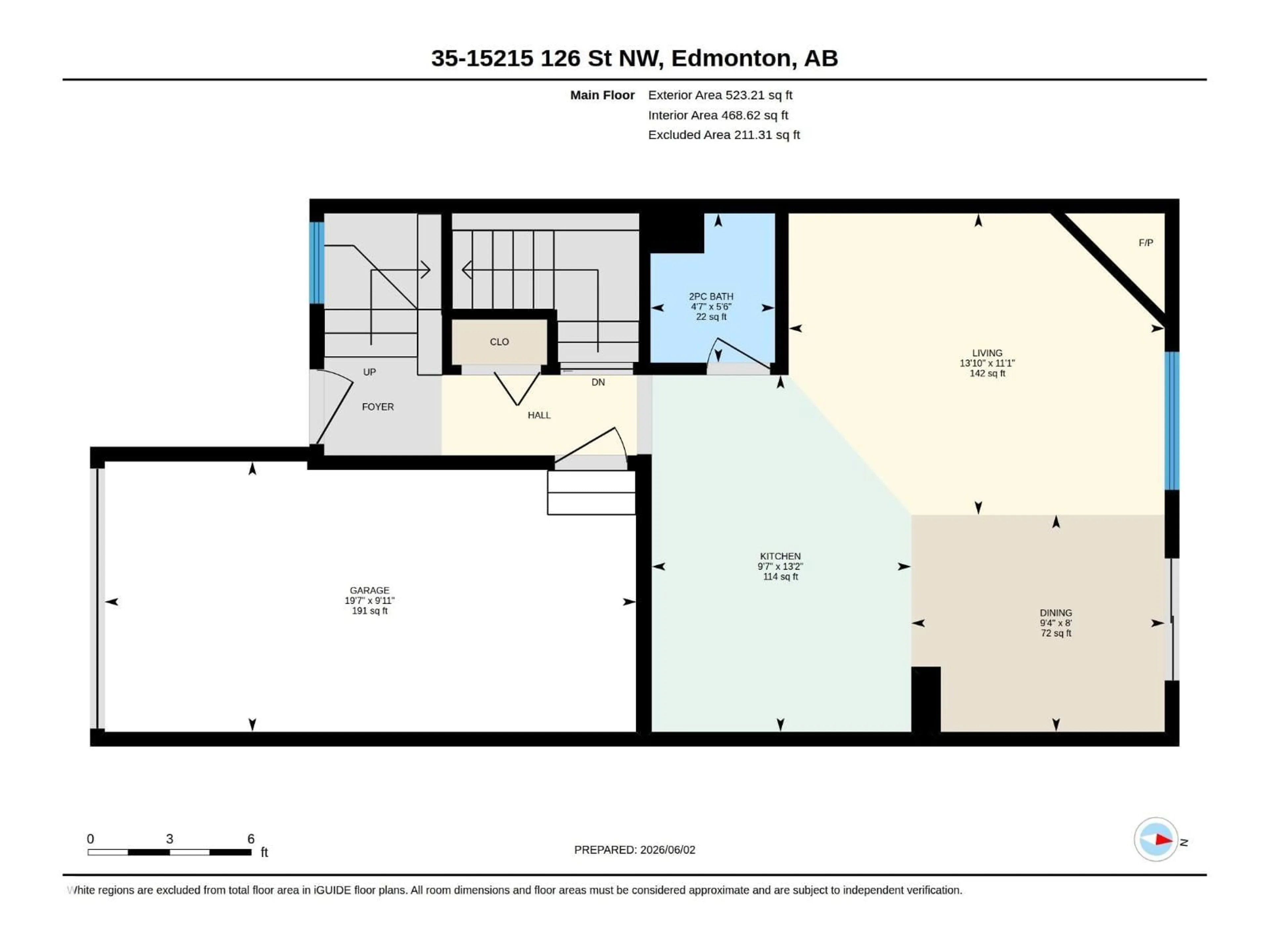 Floor plan for #35 - 15215 126 ST, Edmonton Alberta T5X5Z3