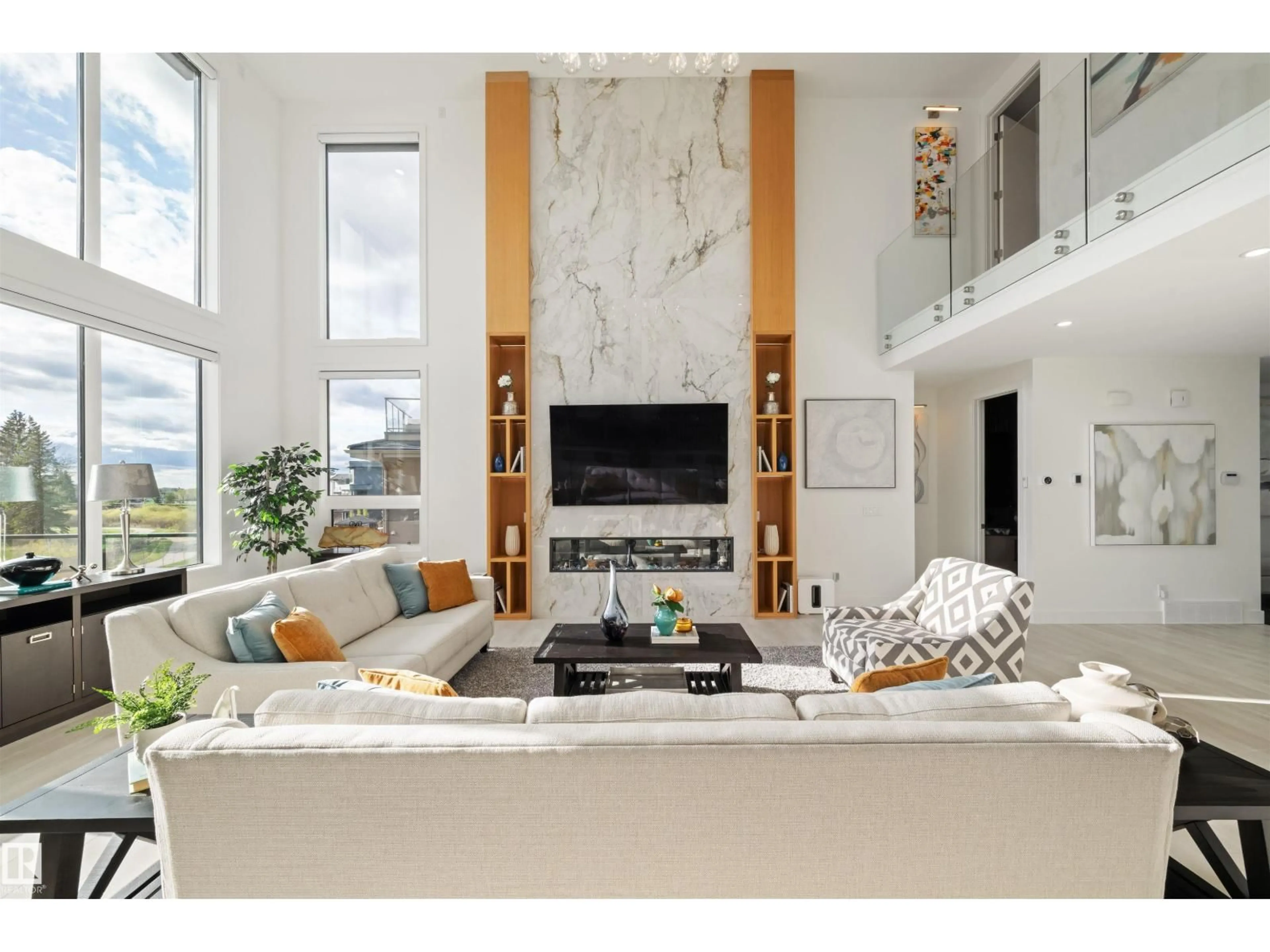 Living room with furniture, ceramic/tile floor for 52327 - 190 RGE ROAD 233, Rural Strathcona County Alberta T8B1C6