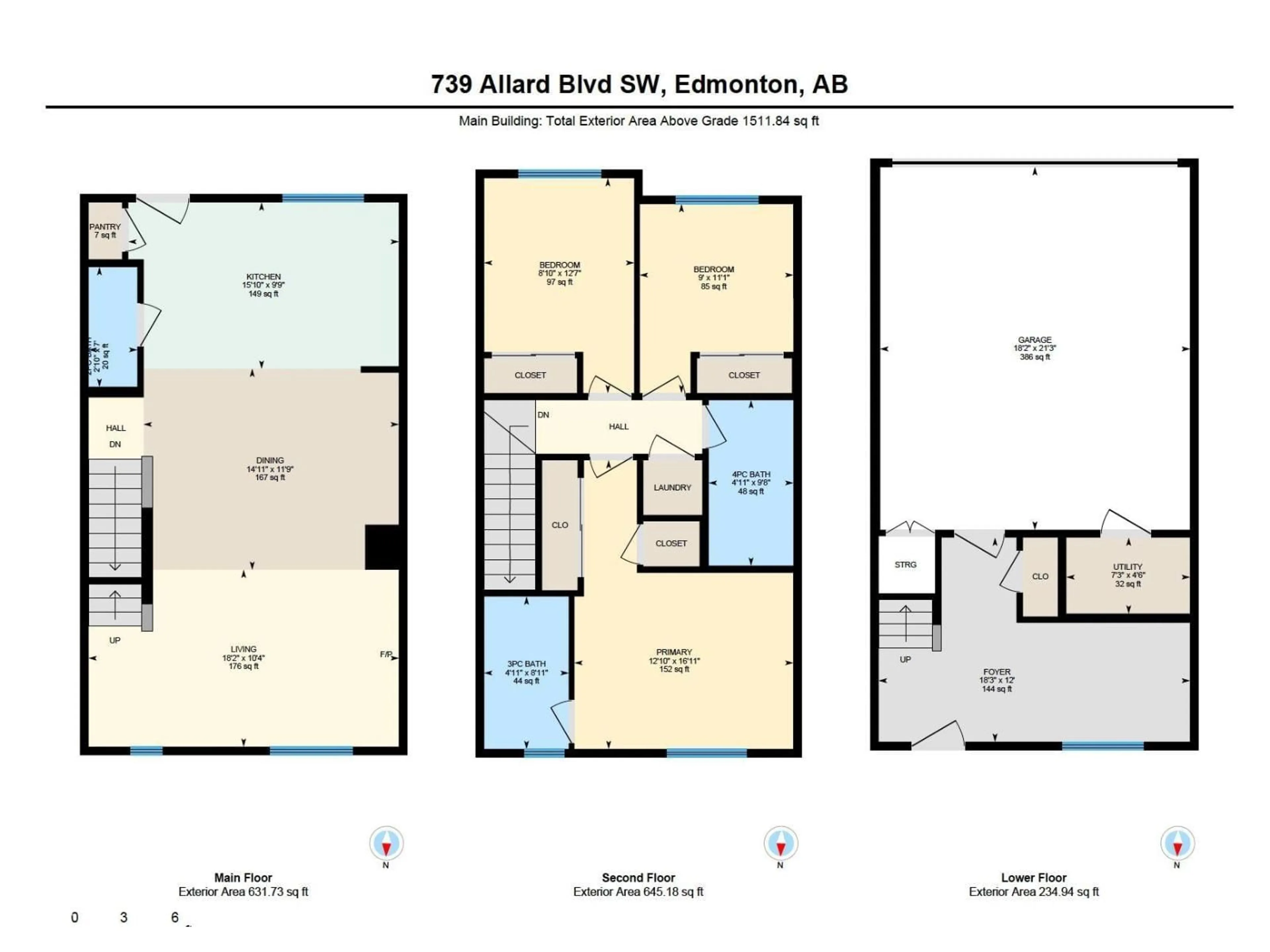 Floor plan for 739 ALLARD BV, Edmonton Alberta T6W3W5