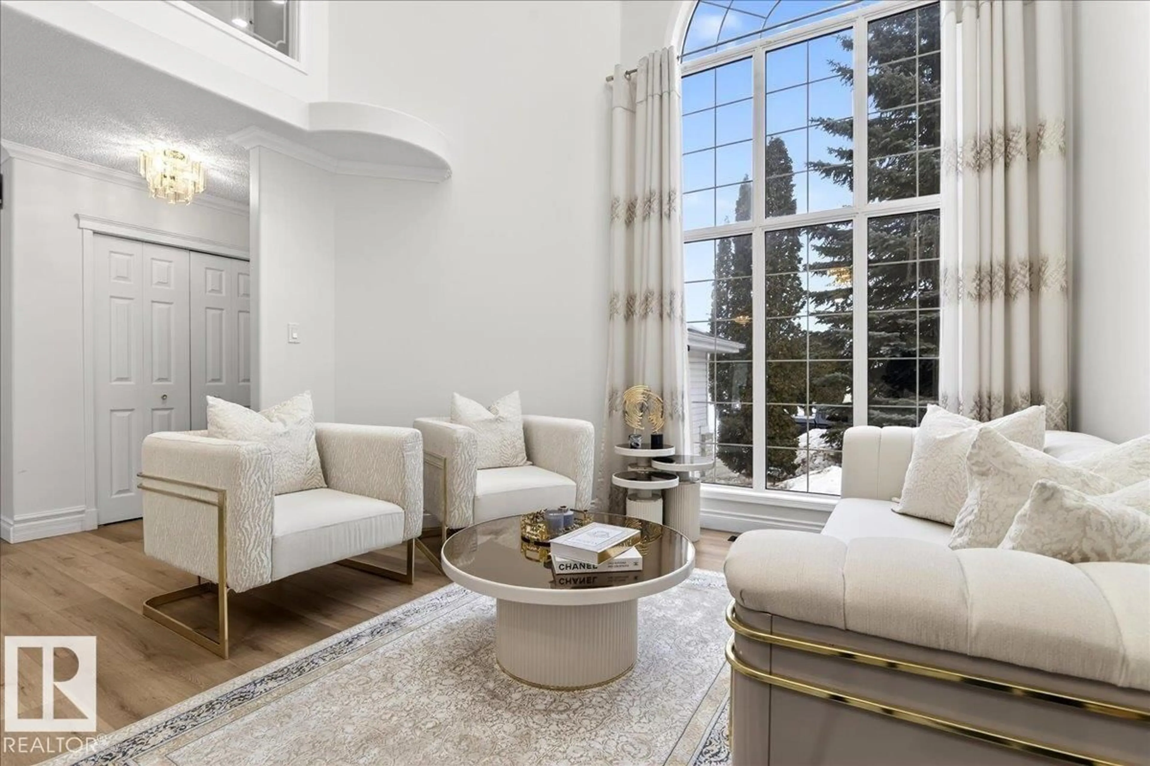 Living room with furniture, ceramic/tile floor for NW - 15736 133 ST, Edmonton Alberta T6V1E5