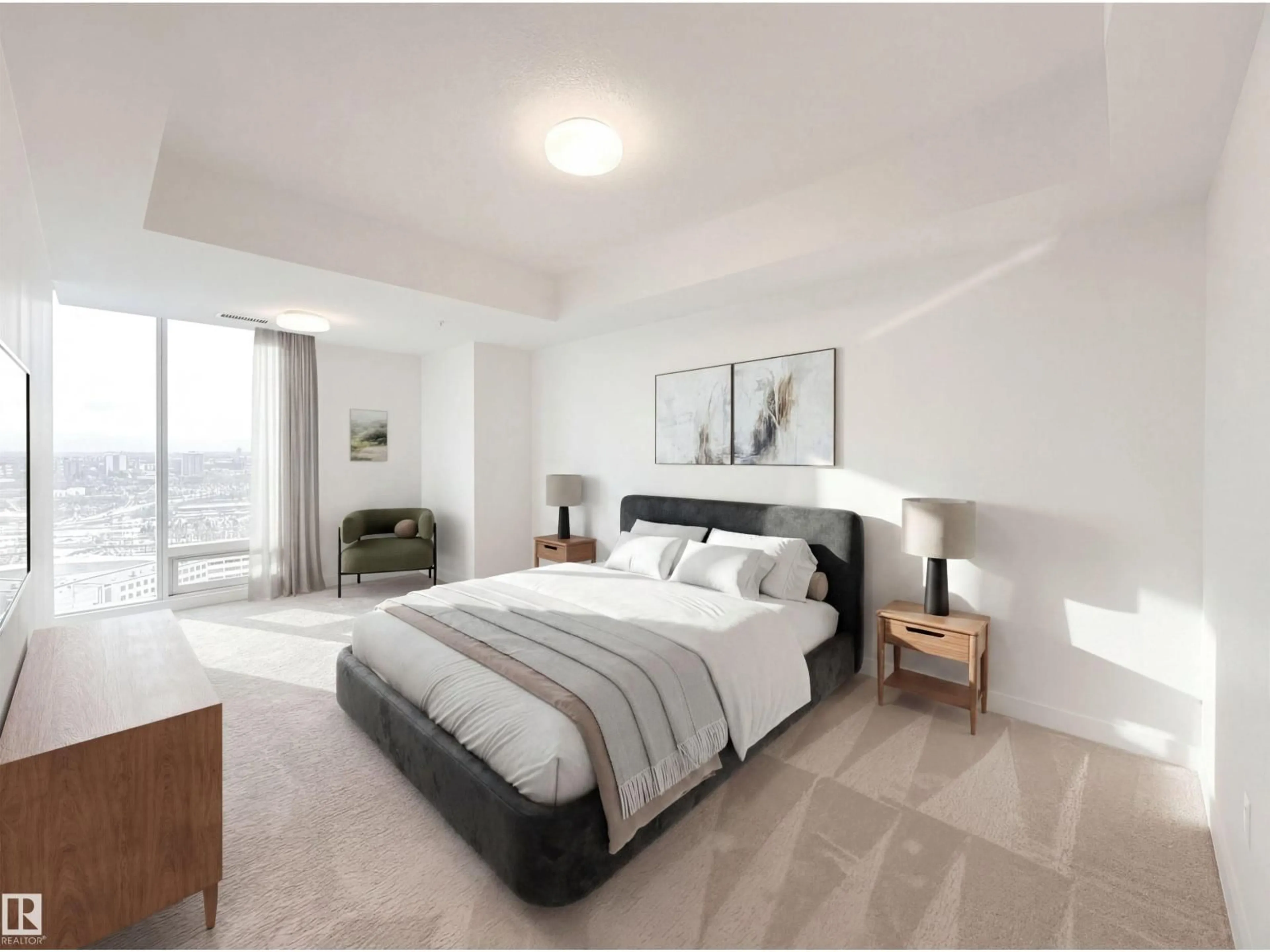 Bedroom with bed, unknown for 2504 106 ST, Edmonton Alberta T8N0K8