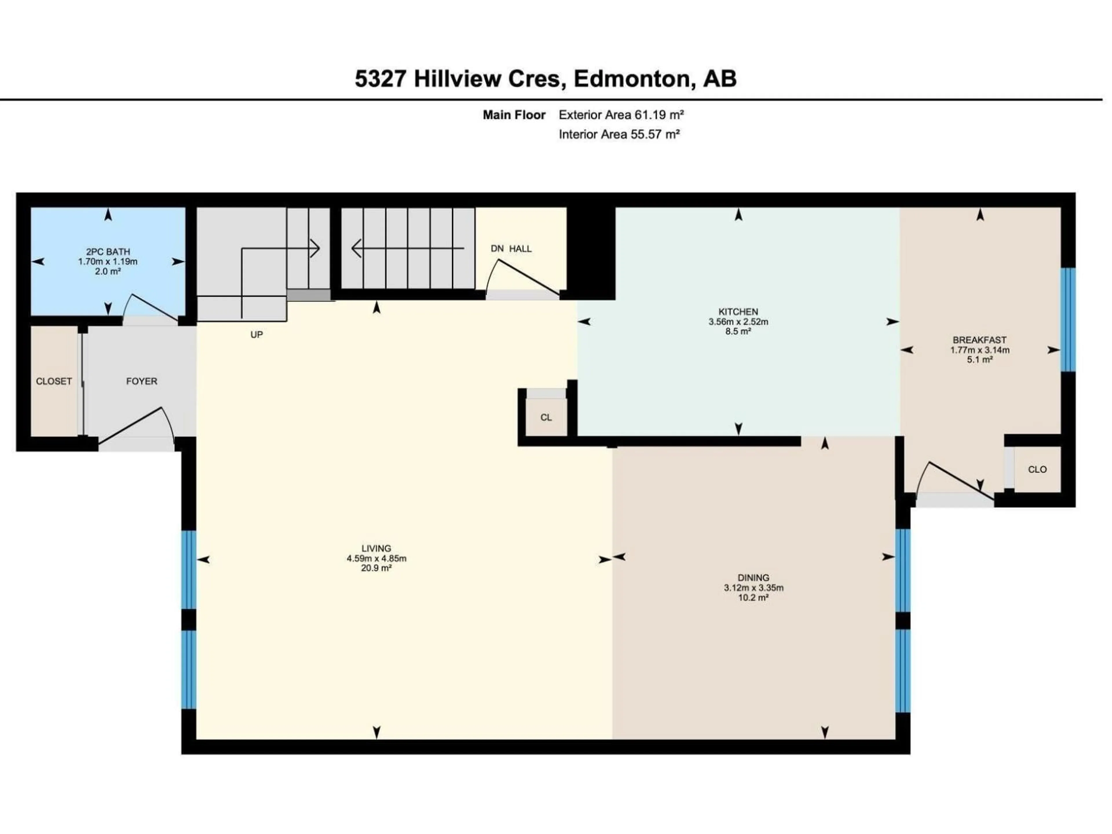 Floor plan for 5327 HILL VIEW CR, Edmonton Alberta T6L1V9
