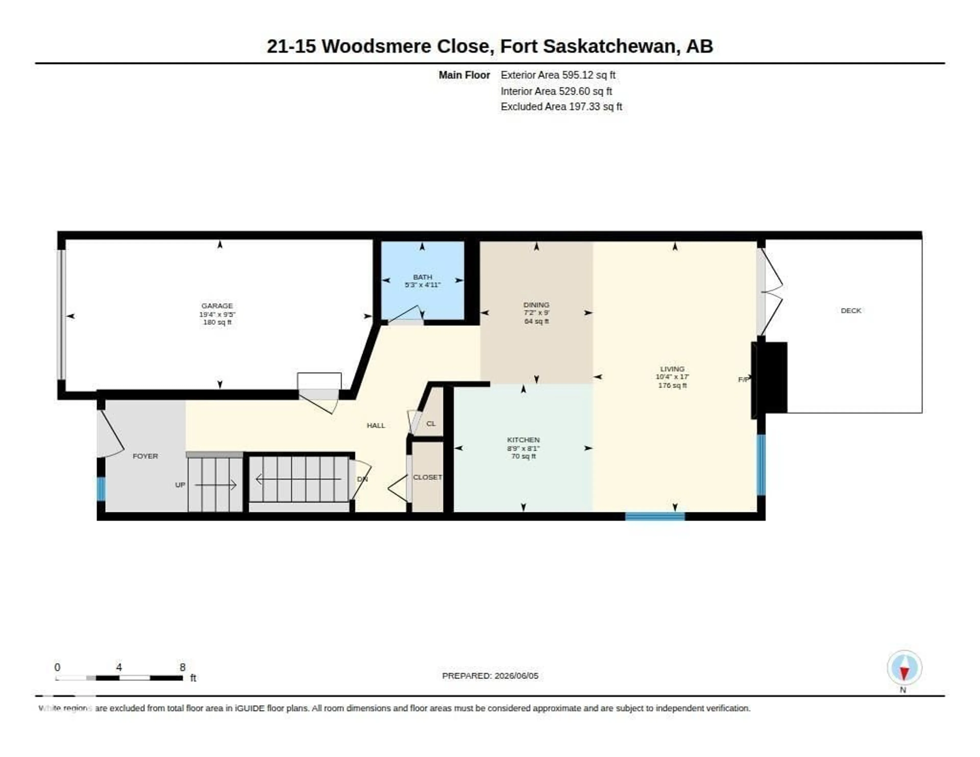 Floor plan for 15 - 21 WOODSMERE CL, Fort Saskatchewan Alberta T8L4S2