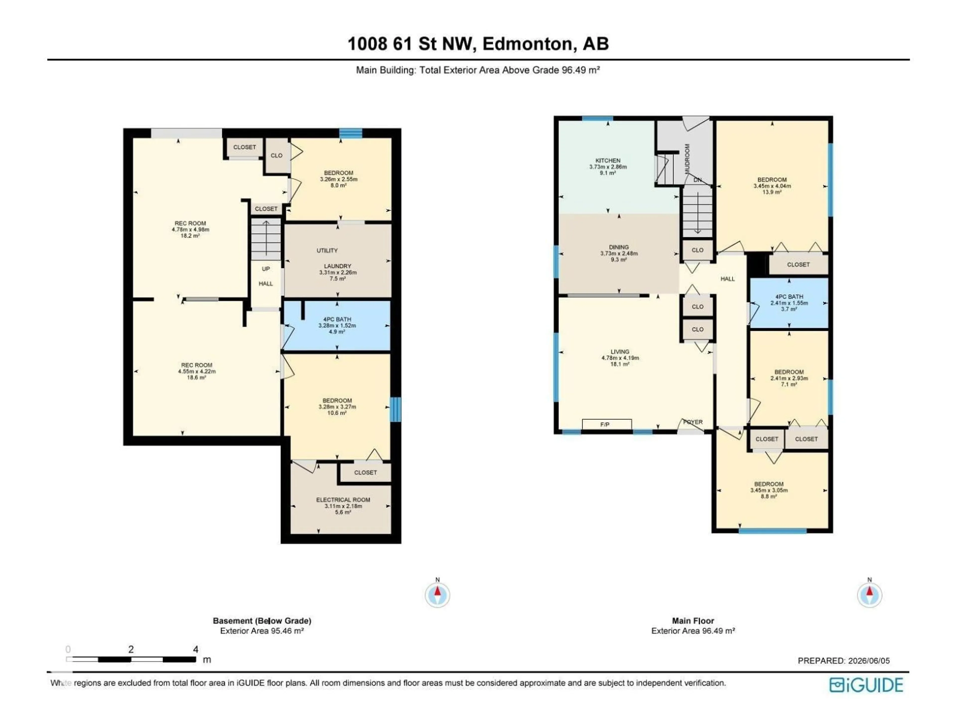 Floor plan for 1008 61 ST, Edmonton Alberta T6L2G5