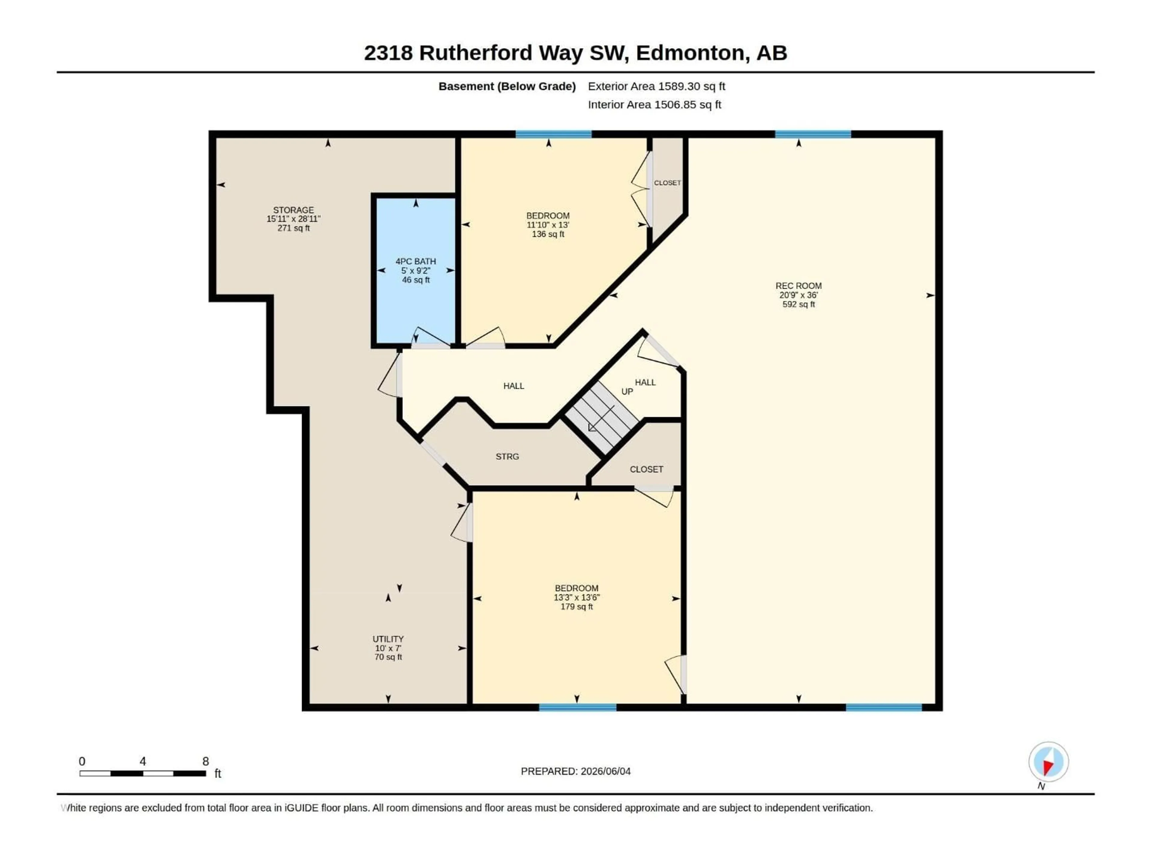 Floor plan for 2318 RUTHERFORD WY, Edmonton Alberta T6W1P4