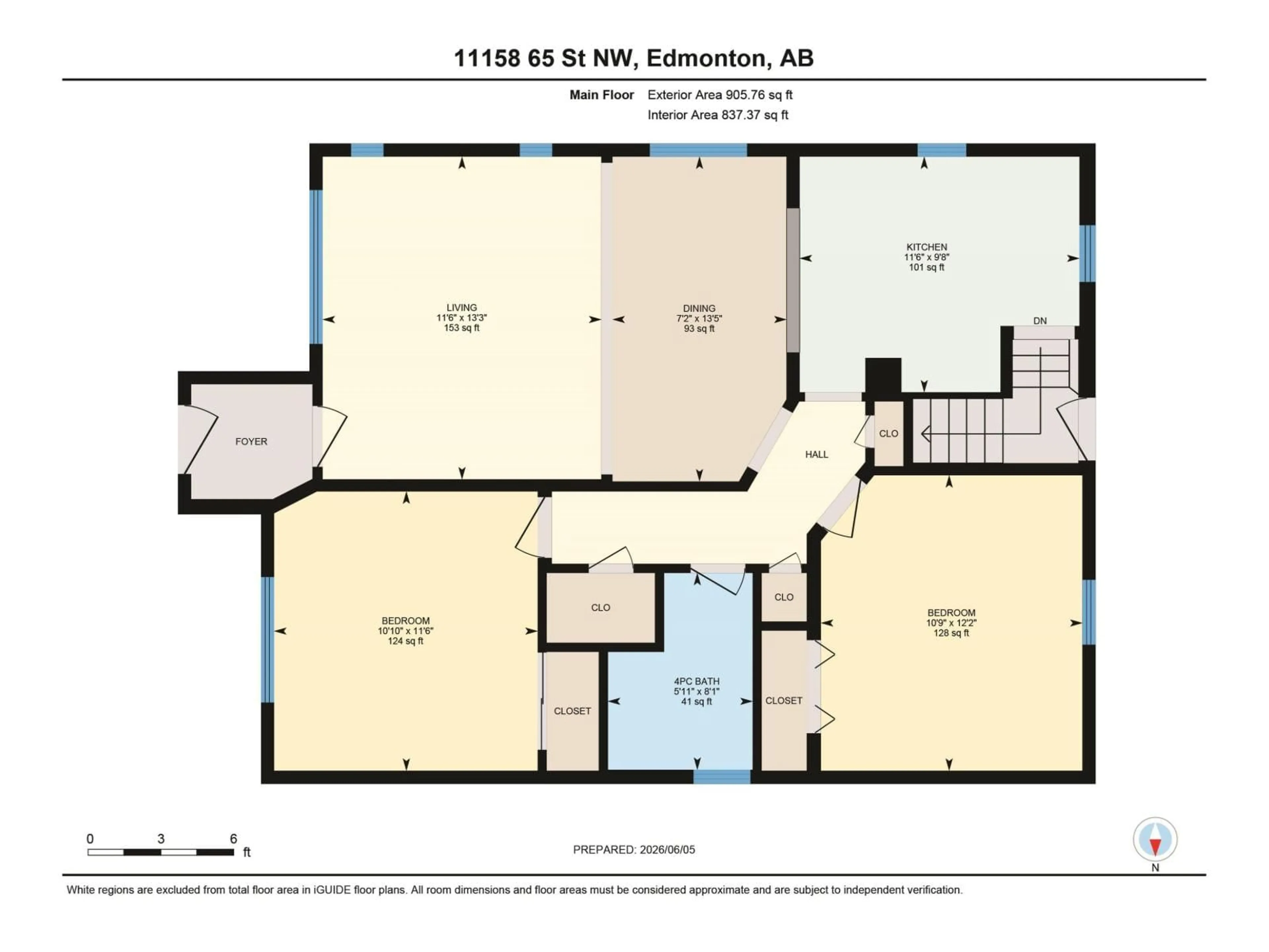 Floor plan for NW - 11158 65 ST, Edmonton Alberta T5W4K1