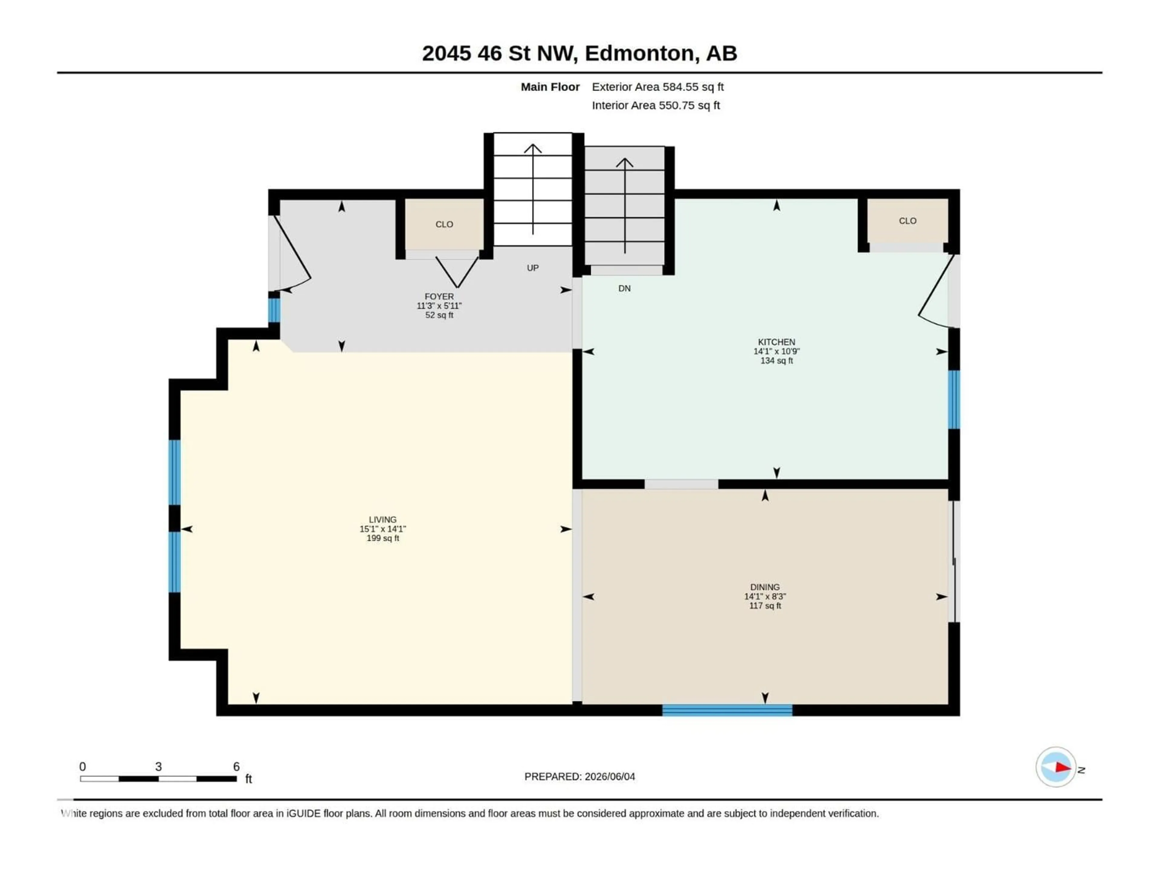 Floor plan for 2045 46 ST, Edmonton Alberta T6L2T6