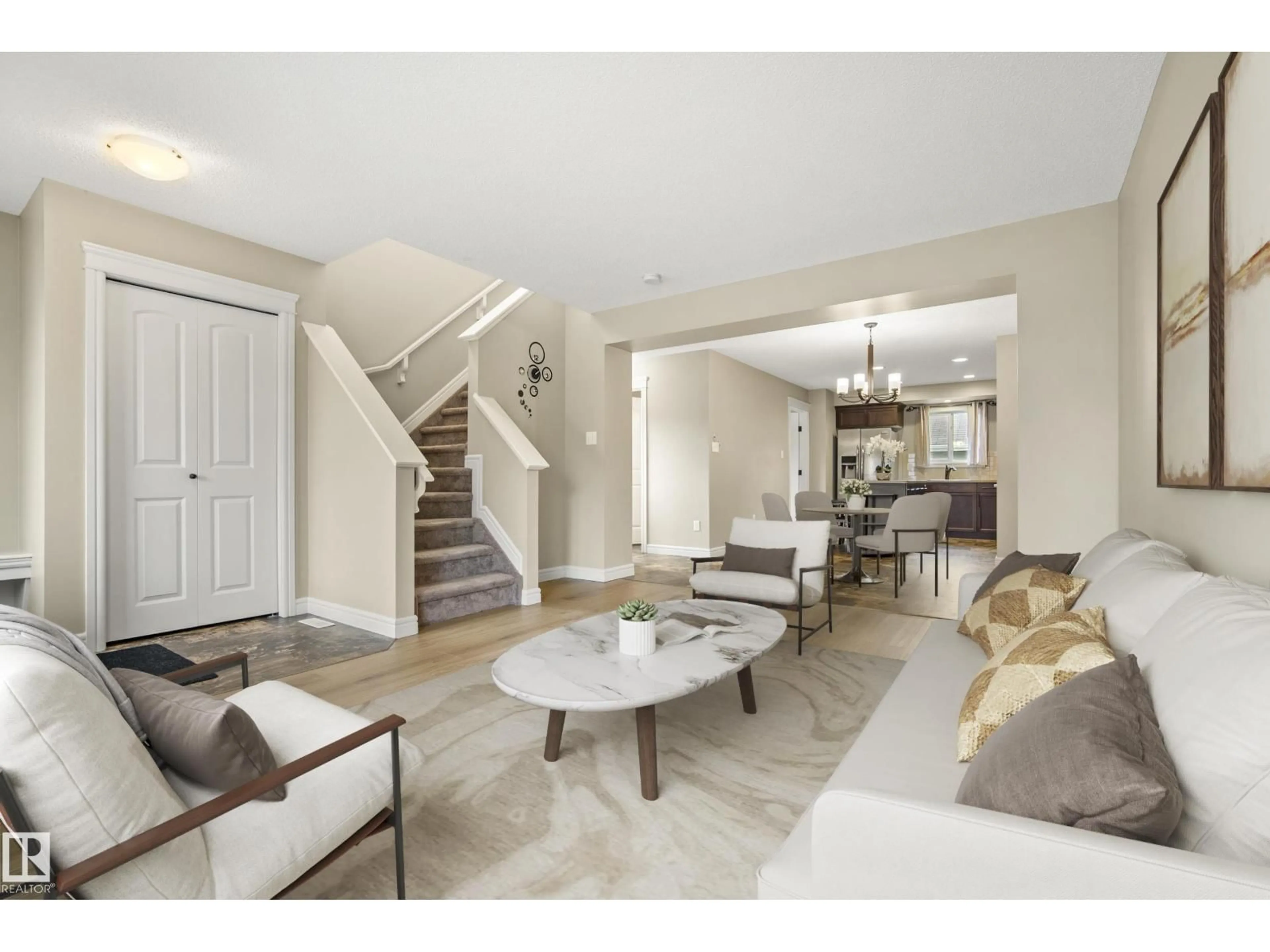 Living room with furniture, unknown for 161 DESROCHERS GATE, Edmonton Alberta T6W3H8
