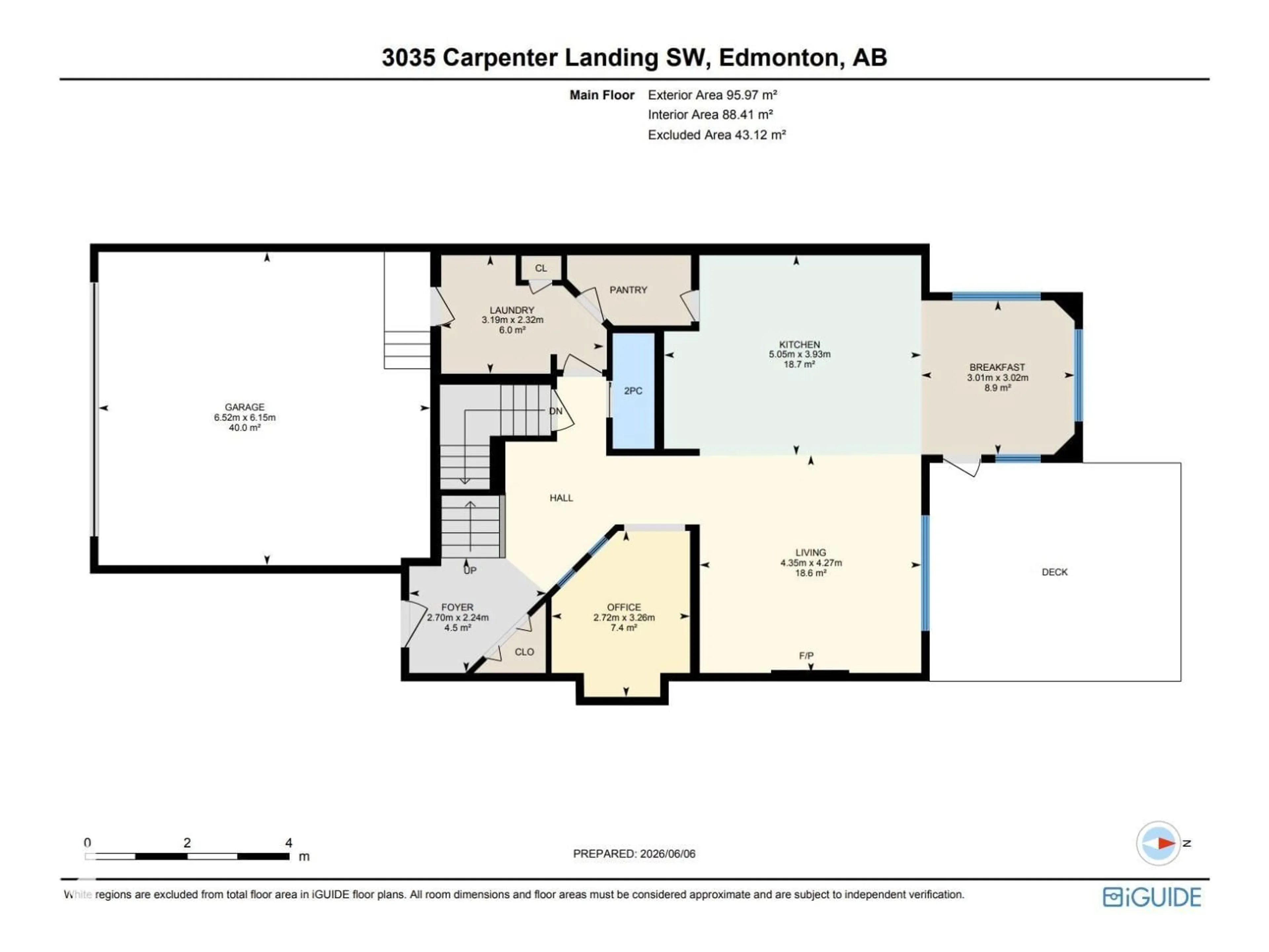 Floor plan for SW - 3035 CARPENTER LANDING LD, Edmonton Alberta T6W2Z1