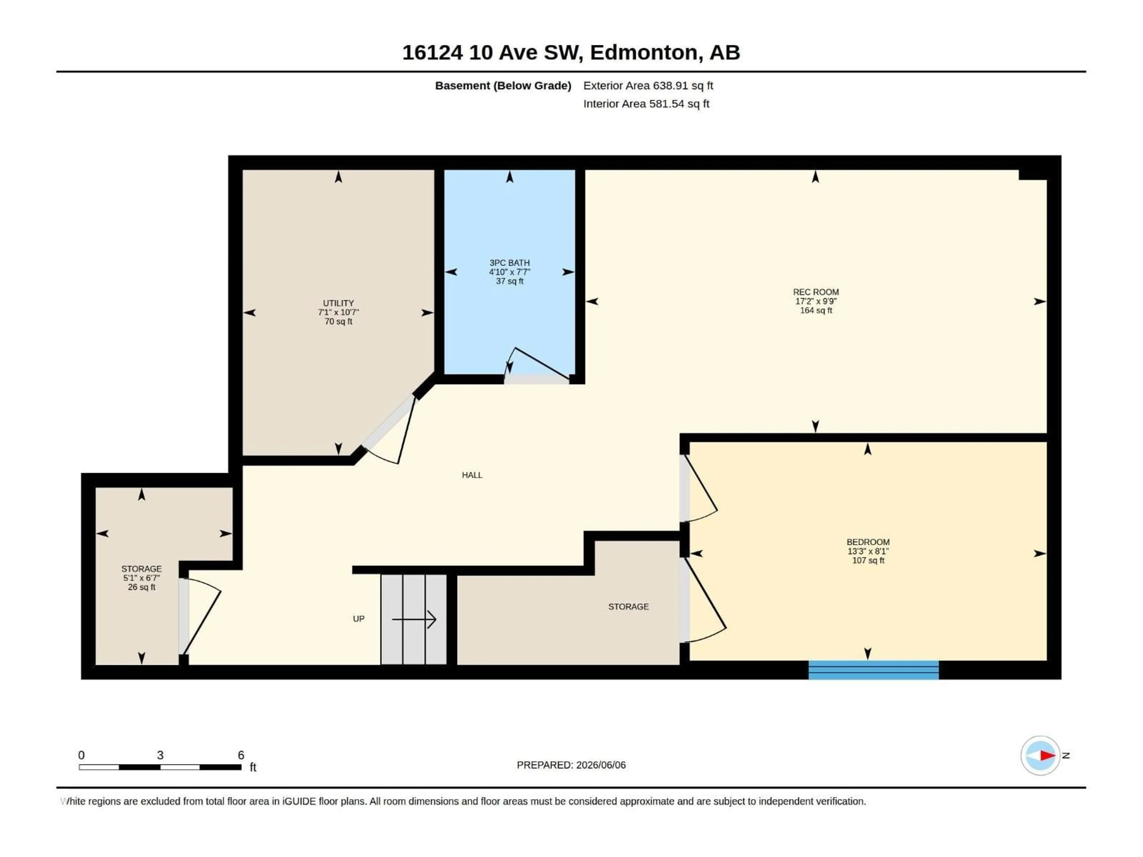 Floor plan for SW - 16124 10 AV, Edmonton Alberta T6W2G9