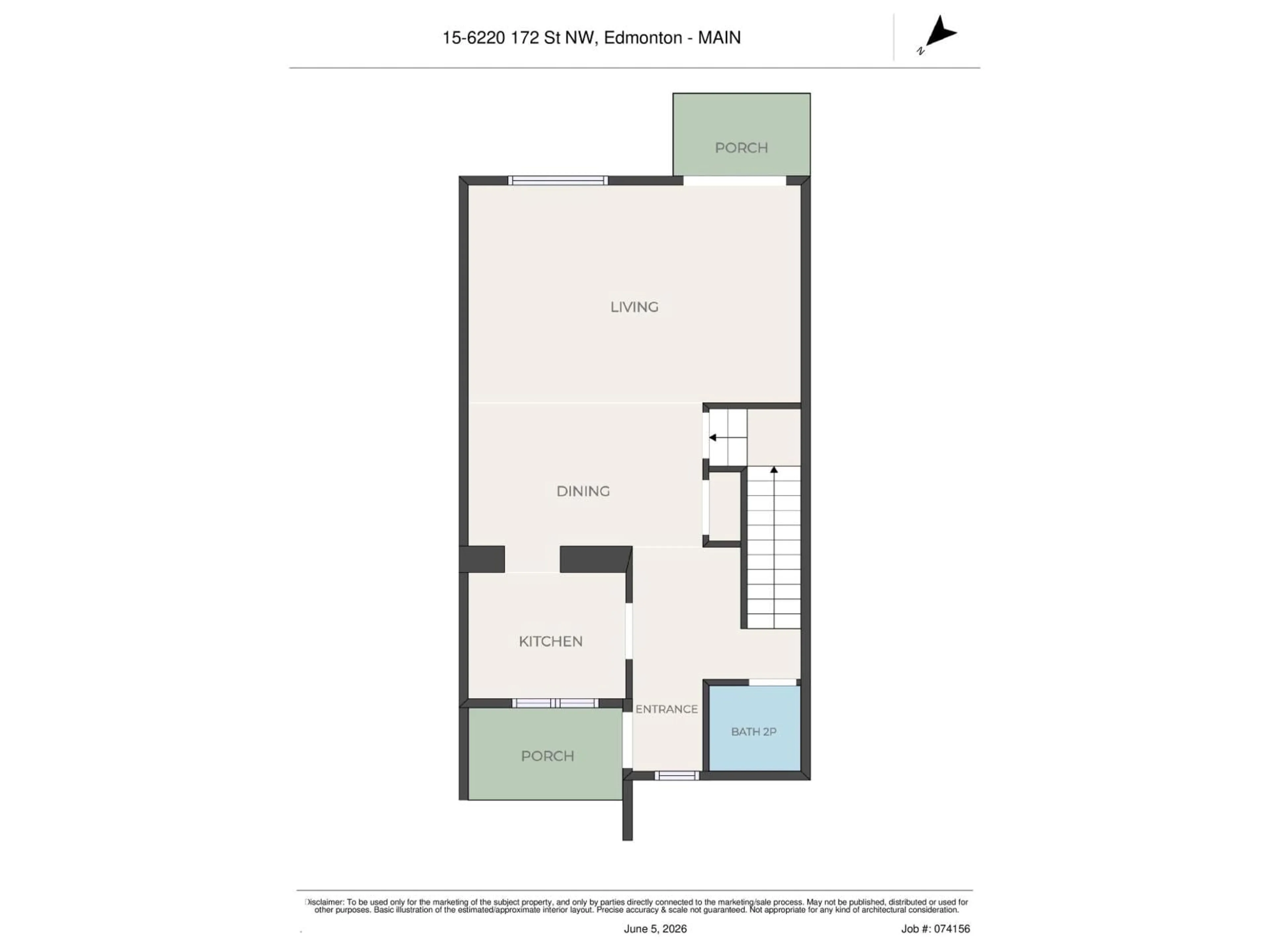 Floor plan for #15 - 6220 172 ST NW, Edmonton Alberta T5T3R4