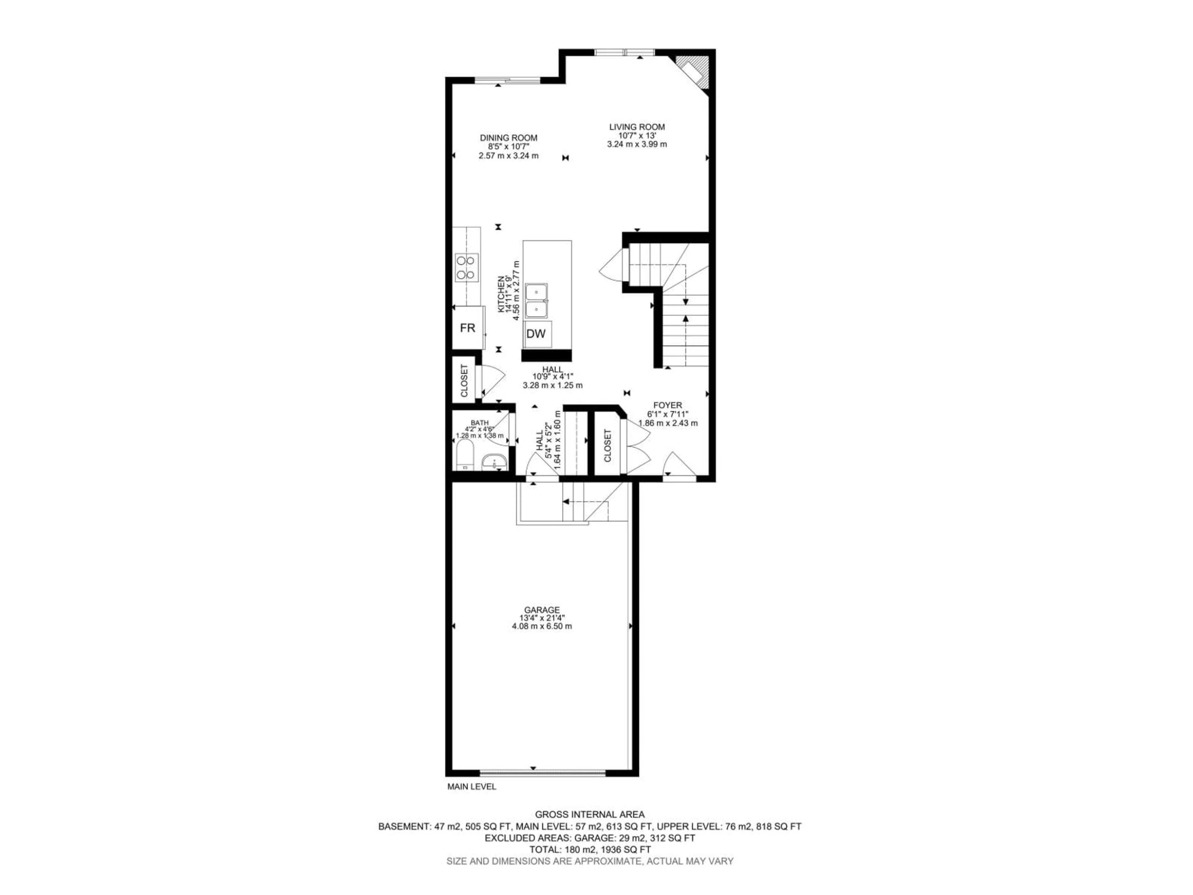Floor plan for 16810 53 ST, Edmonton Alberta T5Y0R6