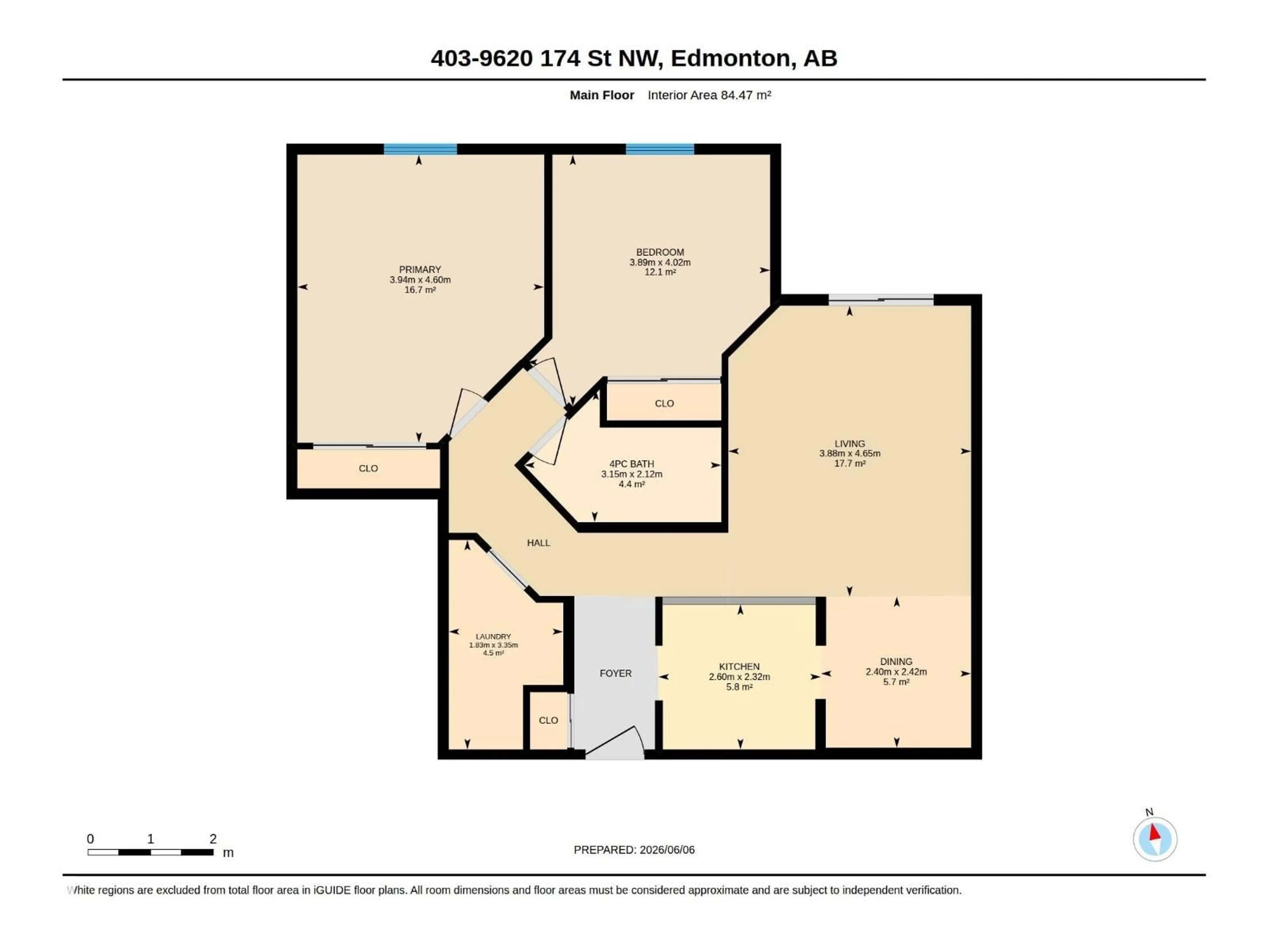 Floor plan for 403 - 9620 174 ST, Edmonton Alberta T5T6B9