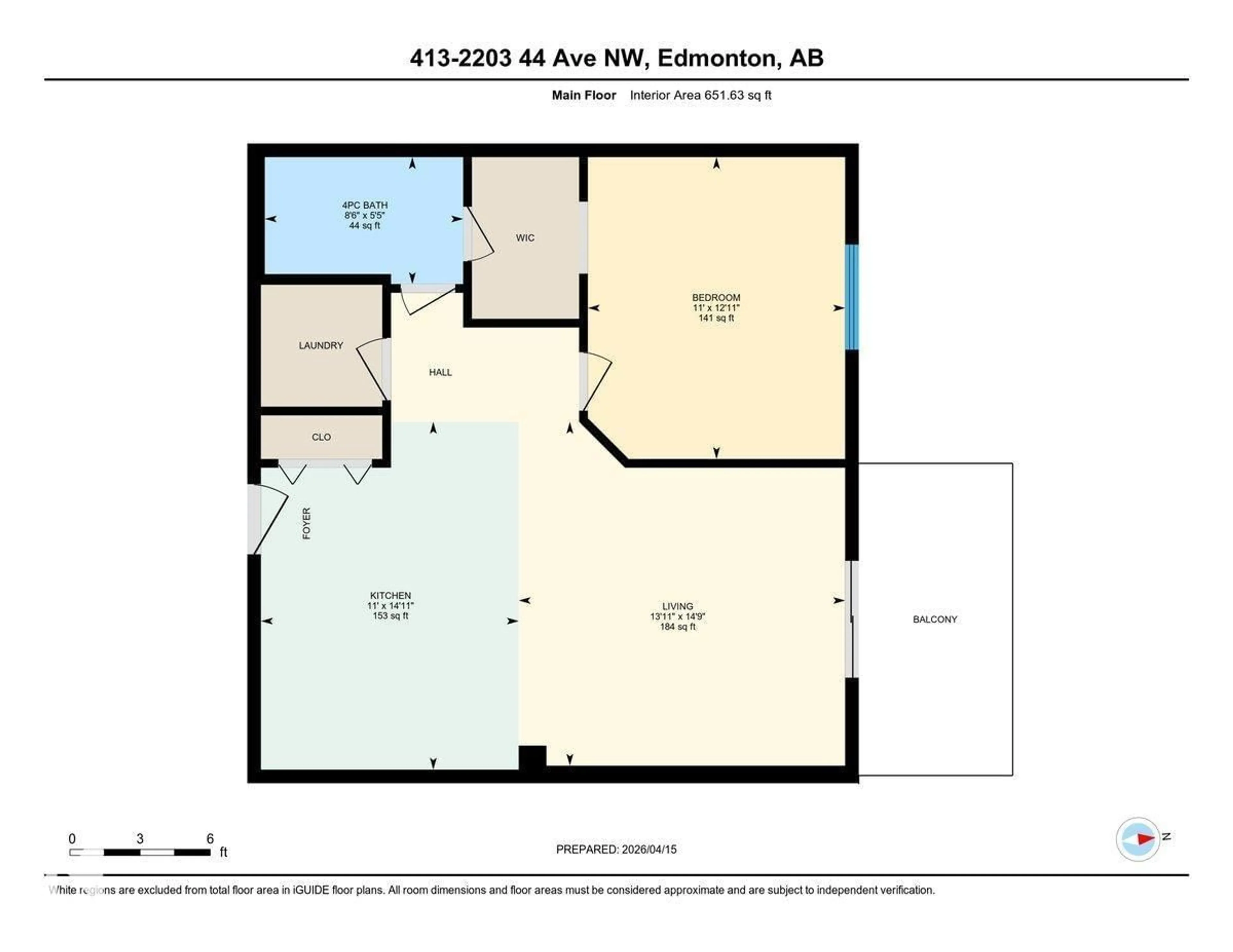 Floor plan for #413 - 2203 44 AV NW, Edmonton Alberta T6T0T1