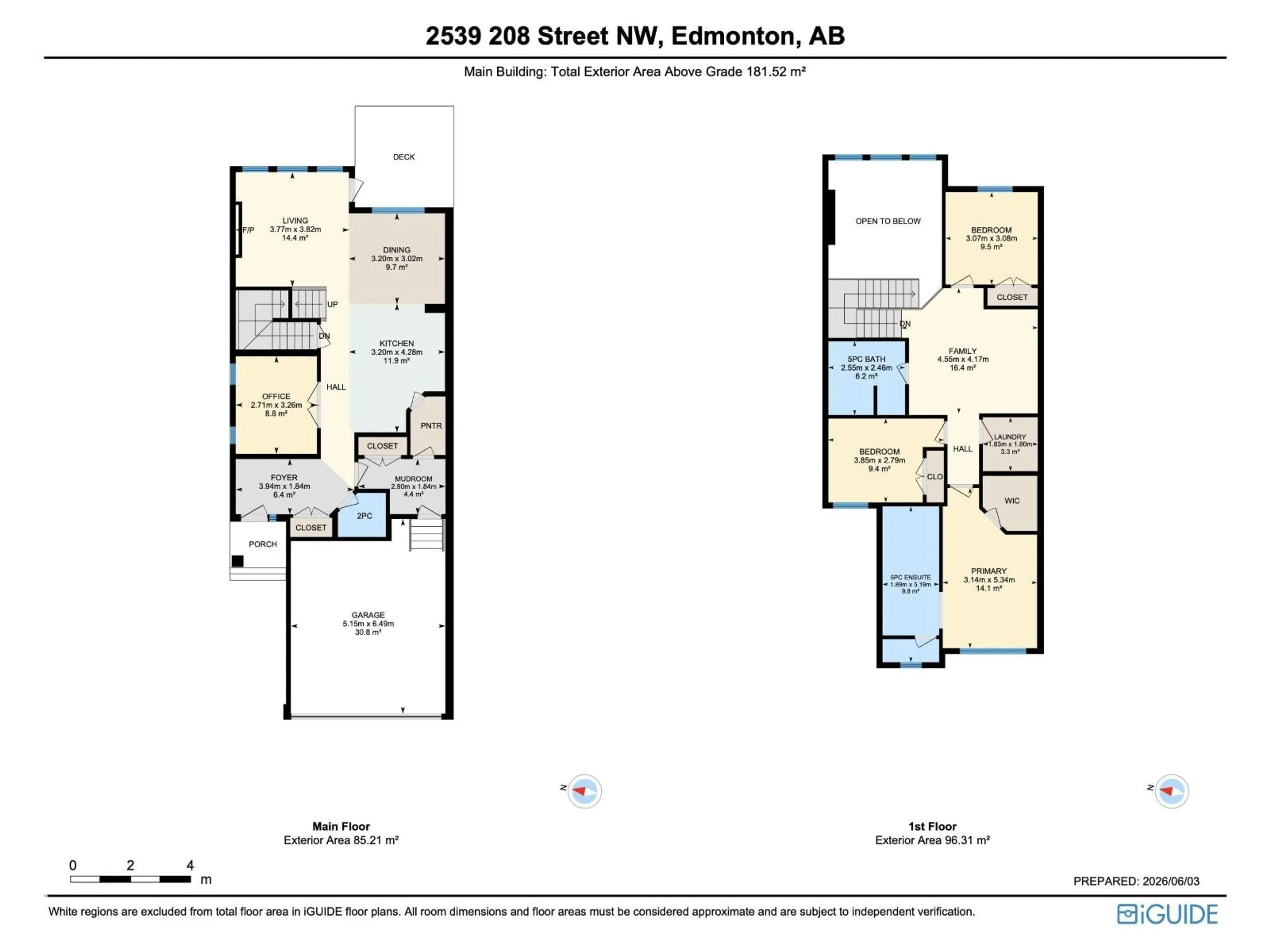 Floor plan for NW - 2539 208 ST, Edmonton Alberta T6M1P4