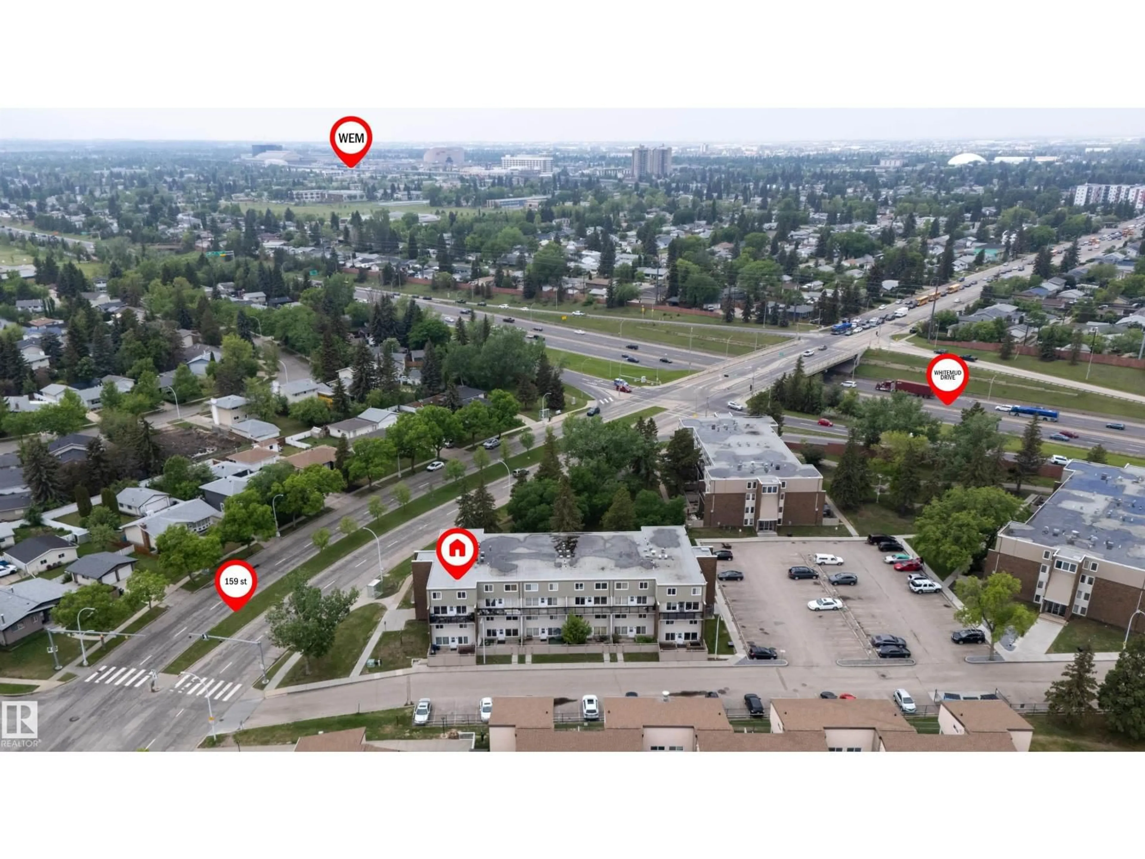 A pic from outside/outdoor area/front of a property/back of a property/a pic from drone, unknown for #110 - 7805 159 ST, Edmonton Alberta T5R2E1