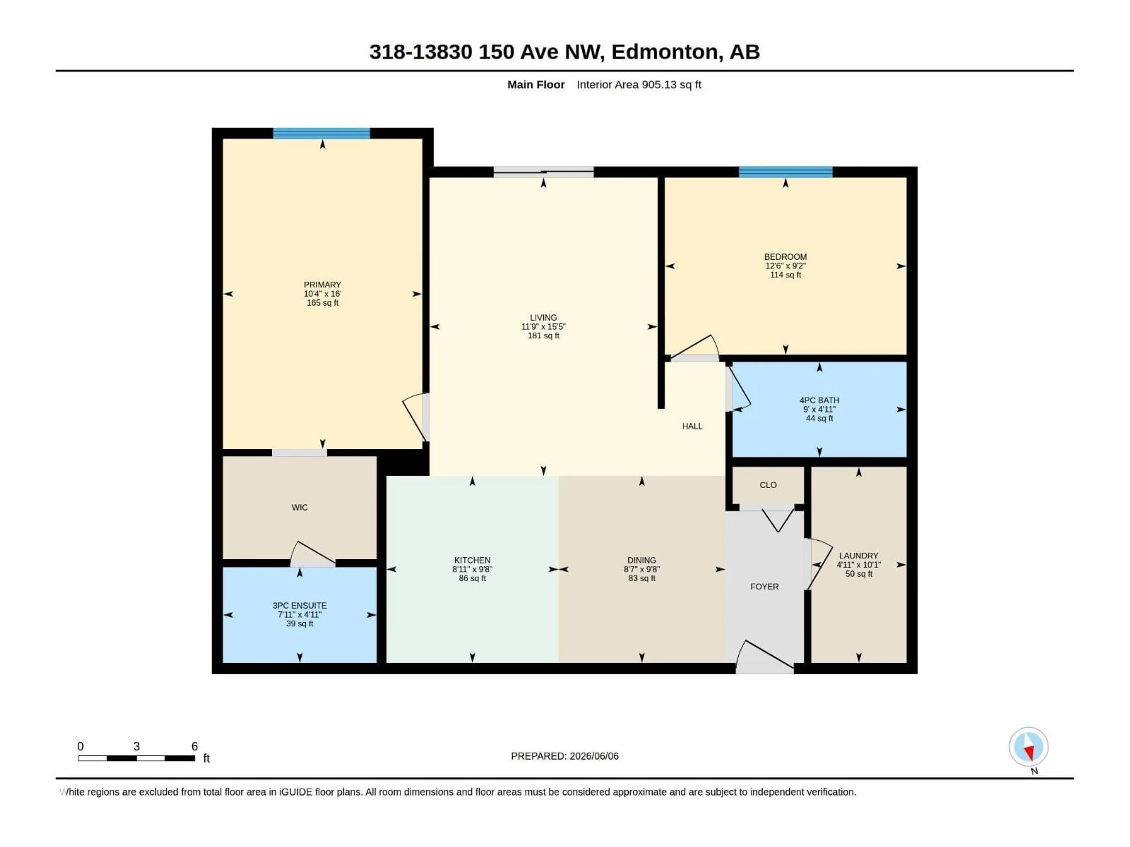 Floor plan for #318 - 13830 150 AV, Edmonton Alberta T6V1X2