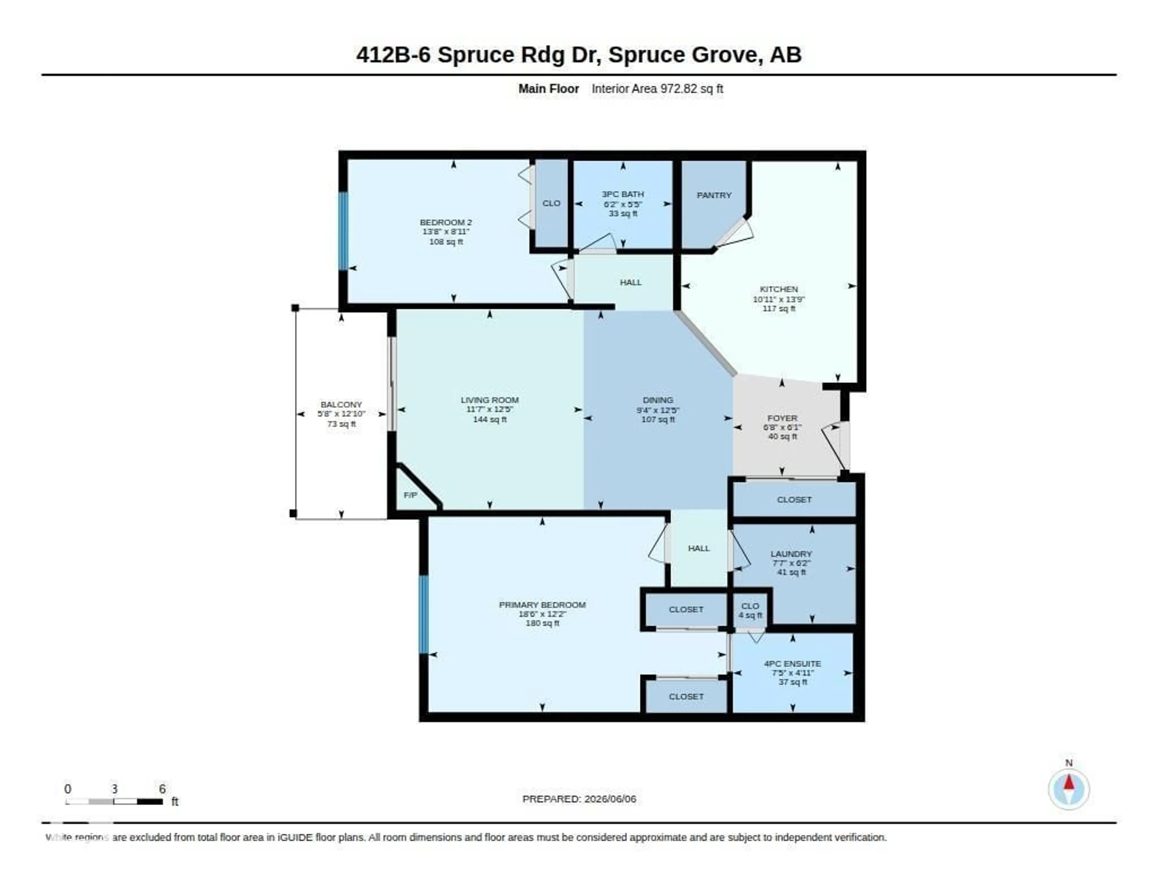 Floor plan for 412B - 6 SPRUCE RIDGE DR, Spruce Grove Alberta T7X4P4