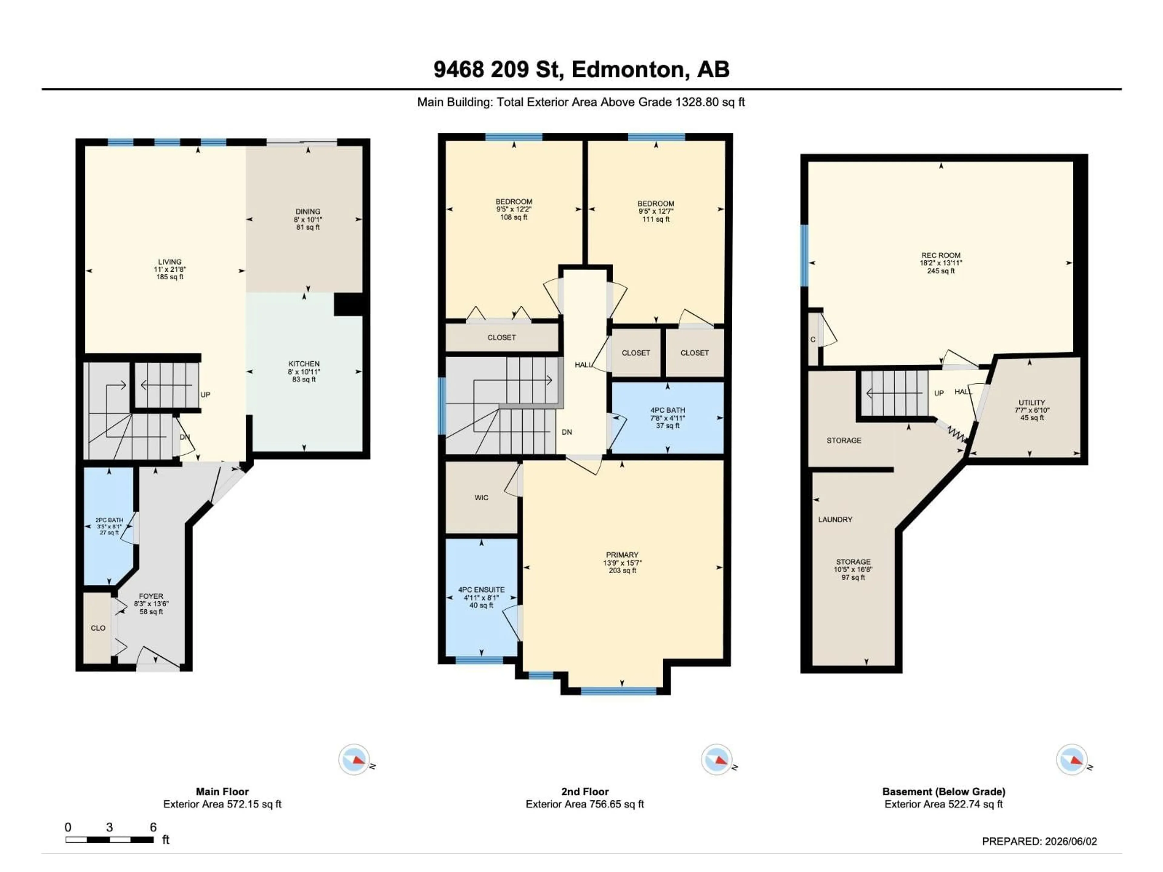 Floor plan for 9468 209 ST, Edmonton Alberta T5T7J5
