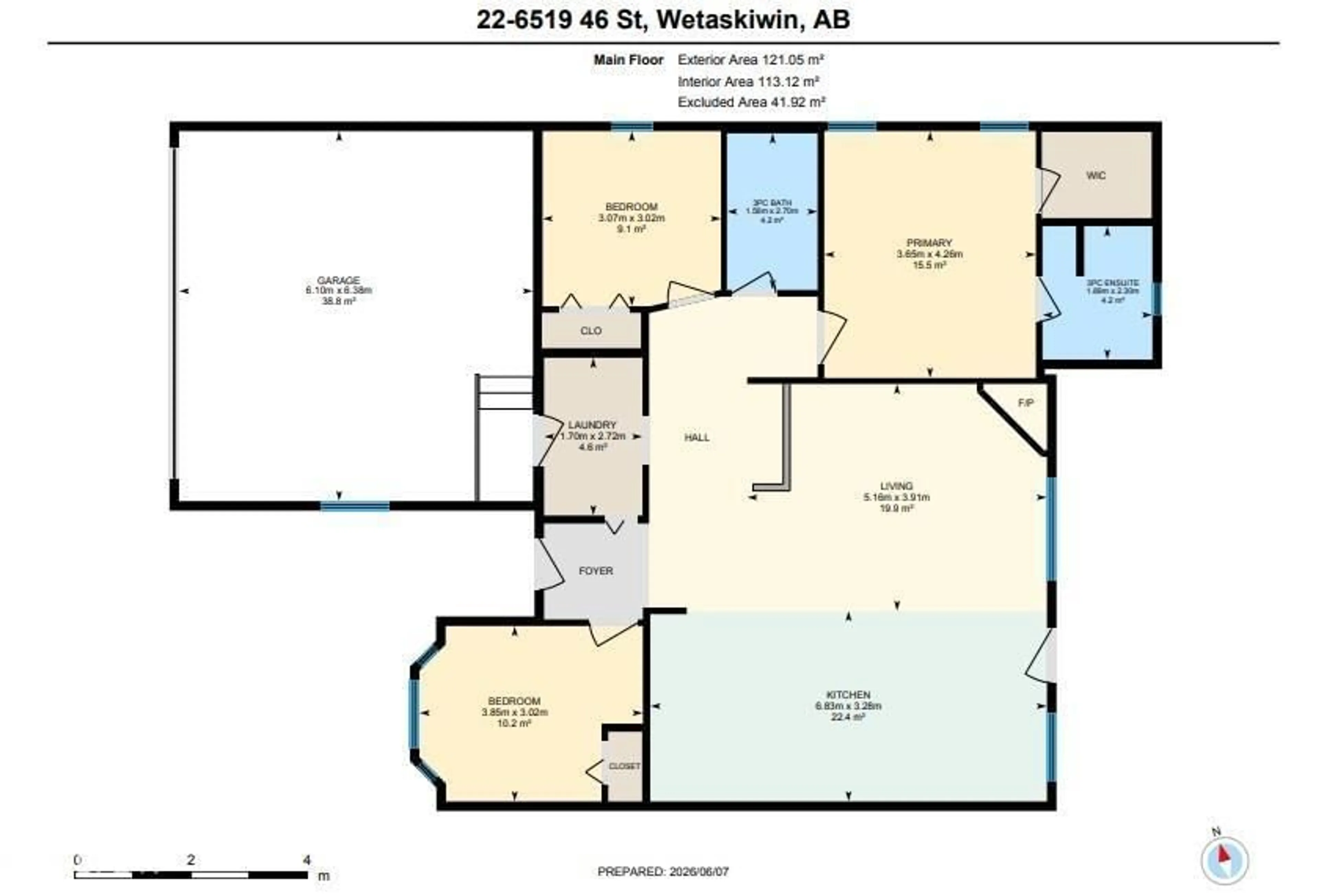 Floor plan for 22 - 6519 46 ST, Wetaskiwin Alberta T9A1Y5