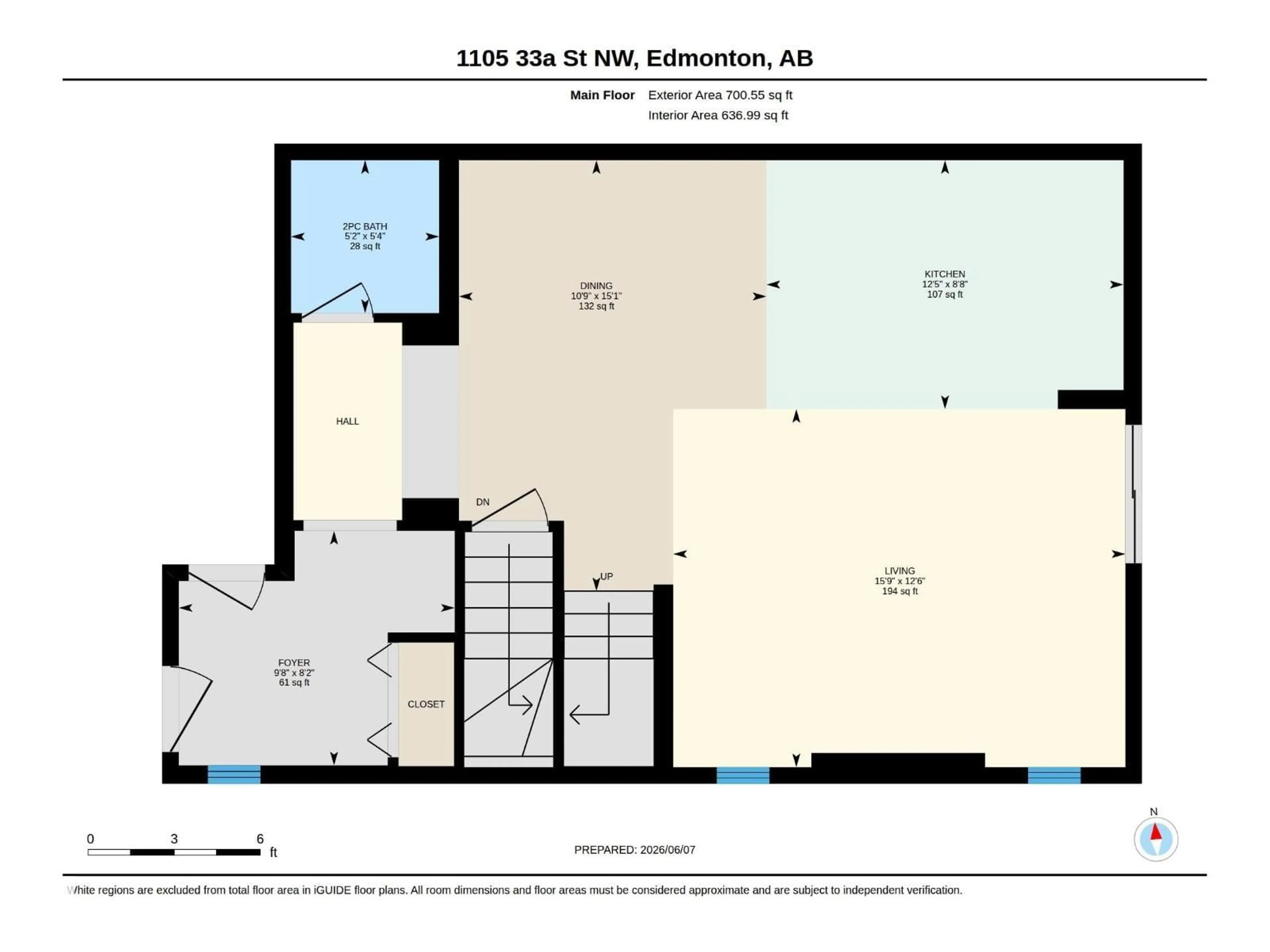 Floor plan for NW - 1105 33A ST, Edmonton Alberta T6T2C4