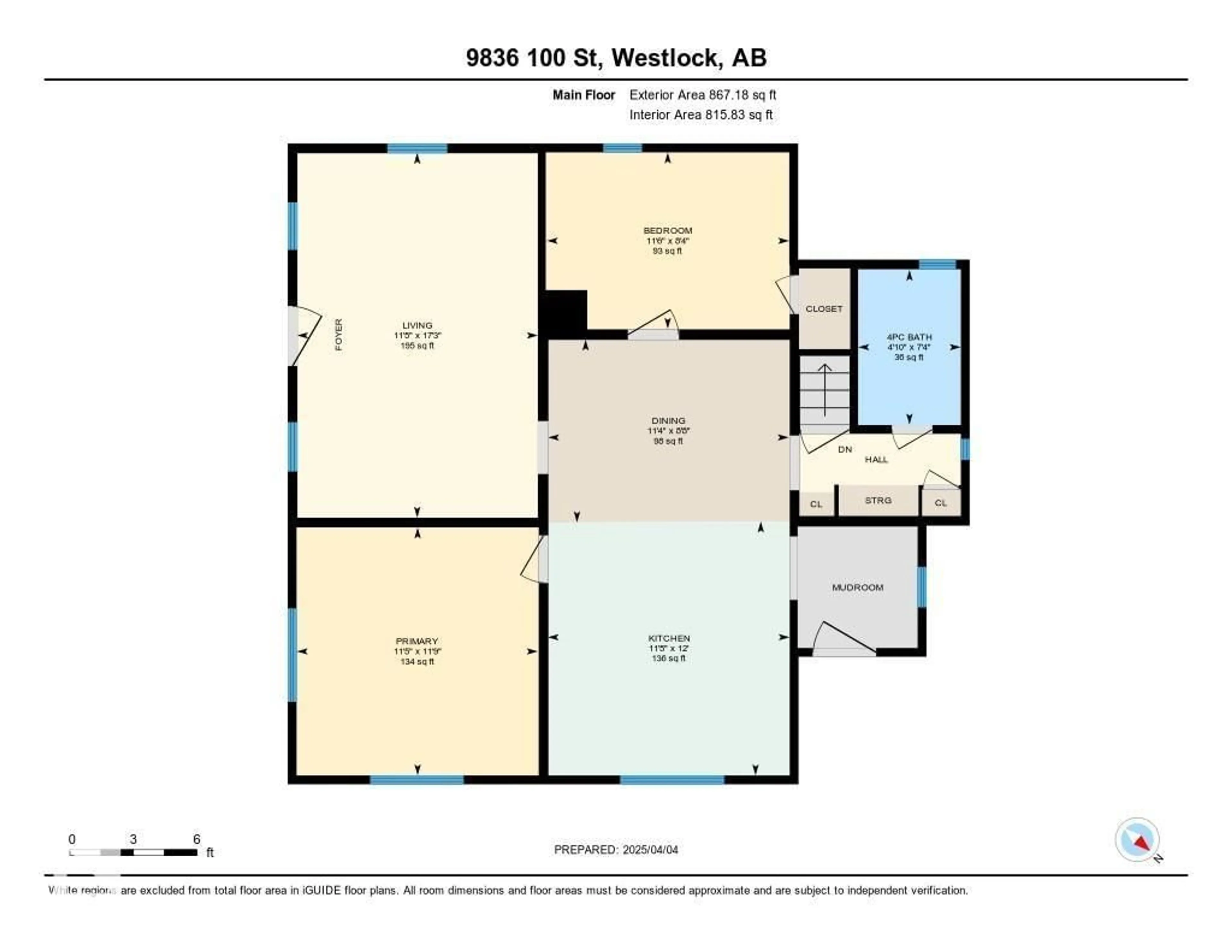 Floor plan for 9836 100 ST, Westlock Alberta T7P2R2