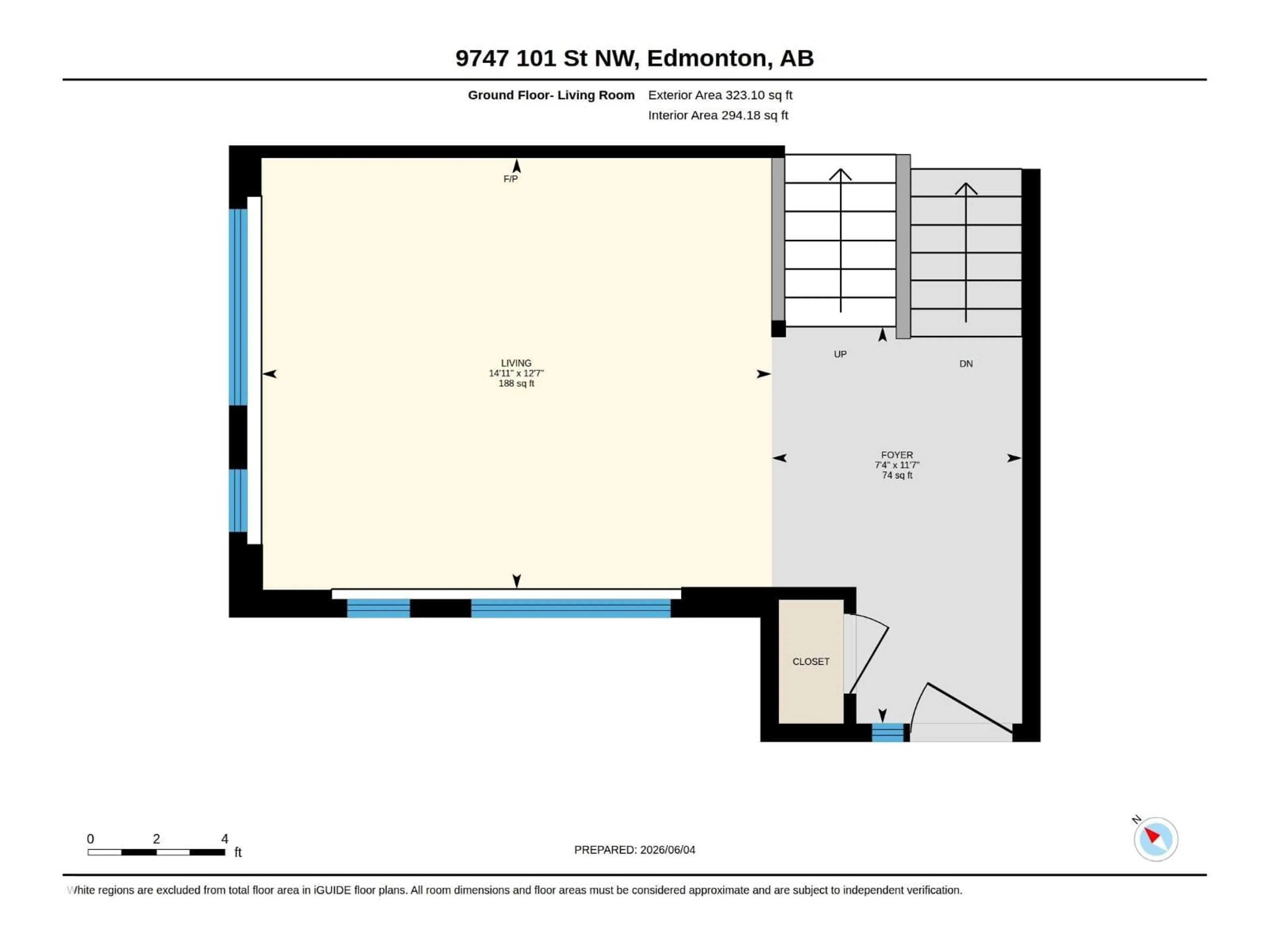 Floor plan for NW - 9747 101 ST, Edmonton Alberta T5K0W9