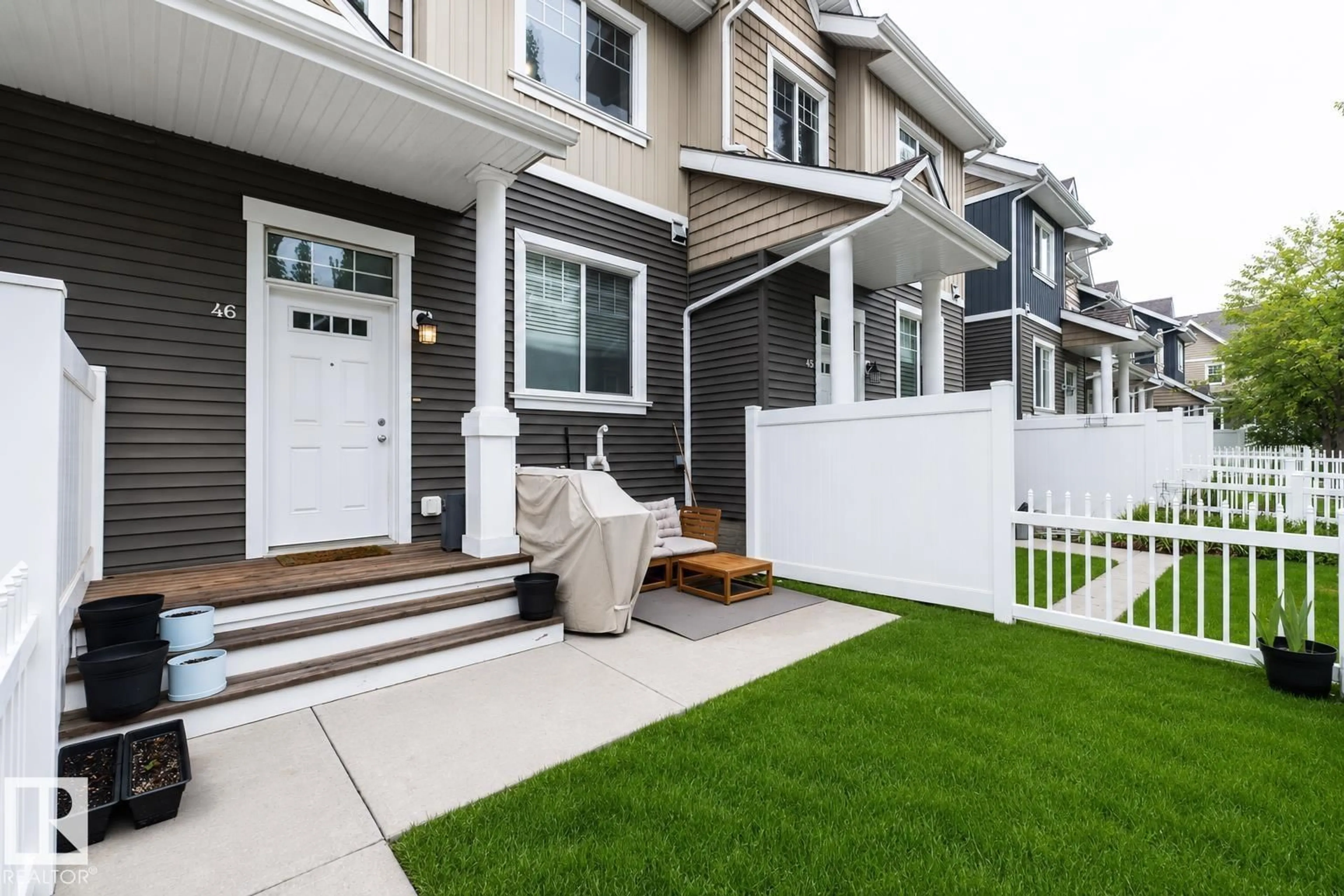 Home with vinyl exterior material, street for #46 - 4050 SAVARYN DR, Edmonton Alberta T6X1R8