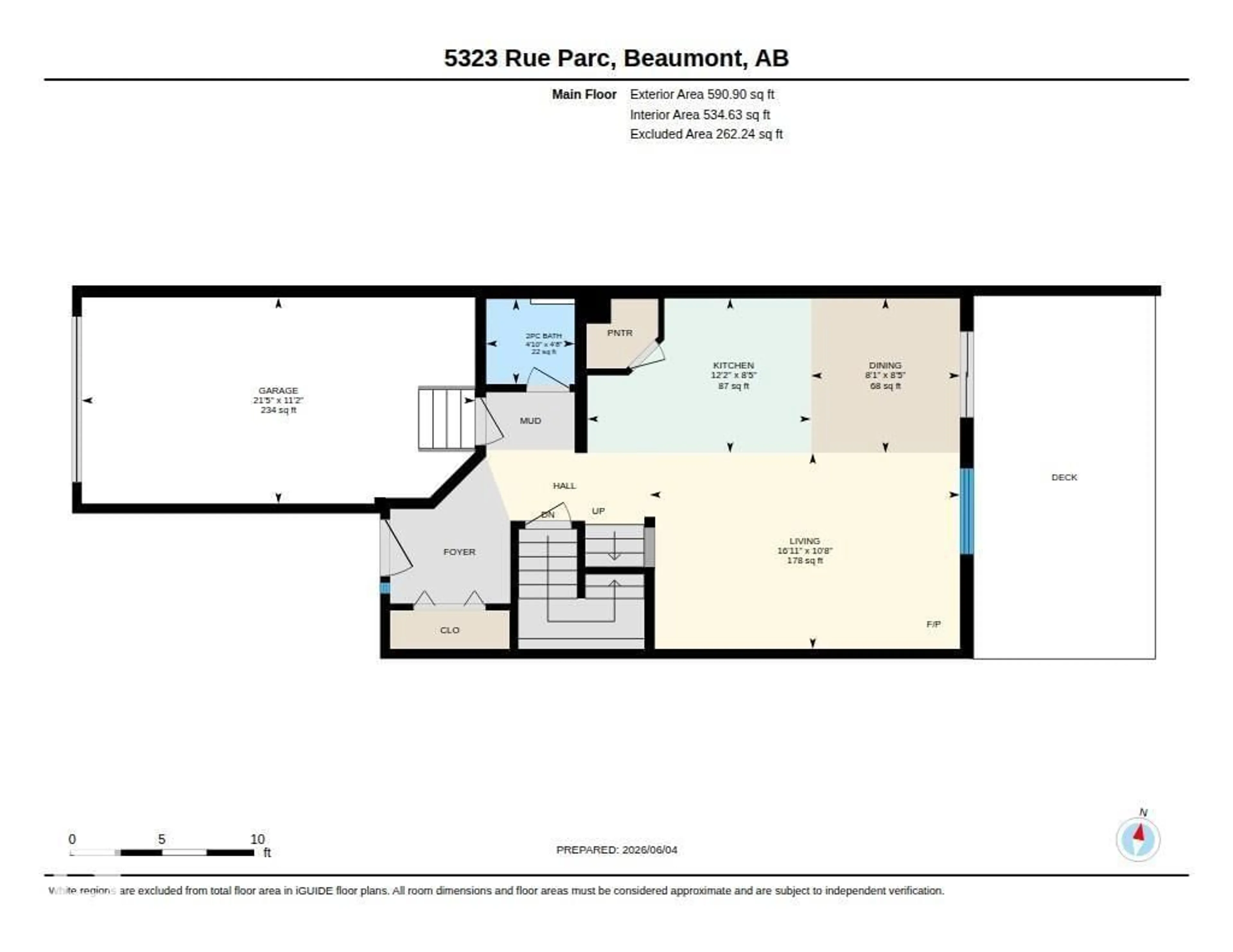 Floor plan for 5323 RUE PARC ST, Beaumont Alberta T4X1W4