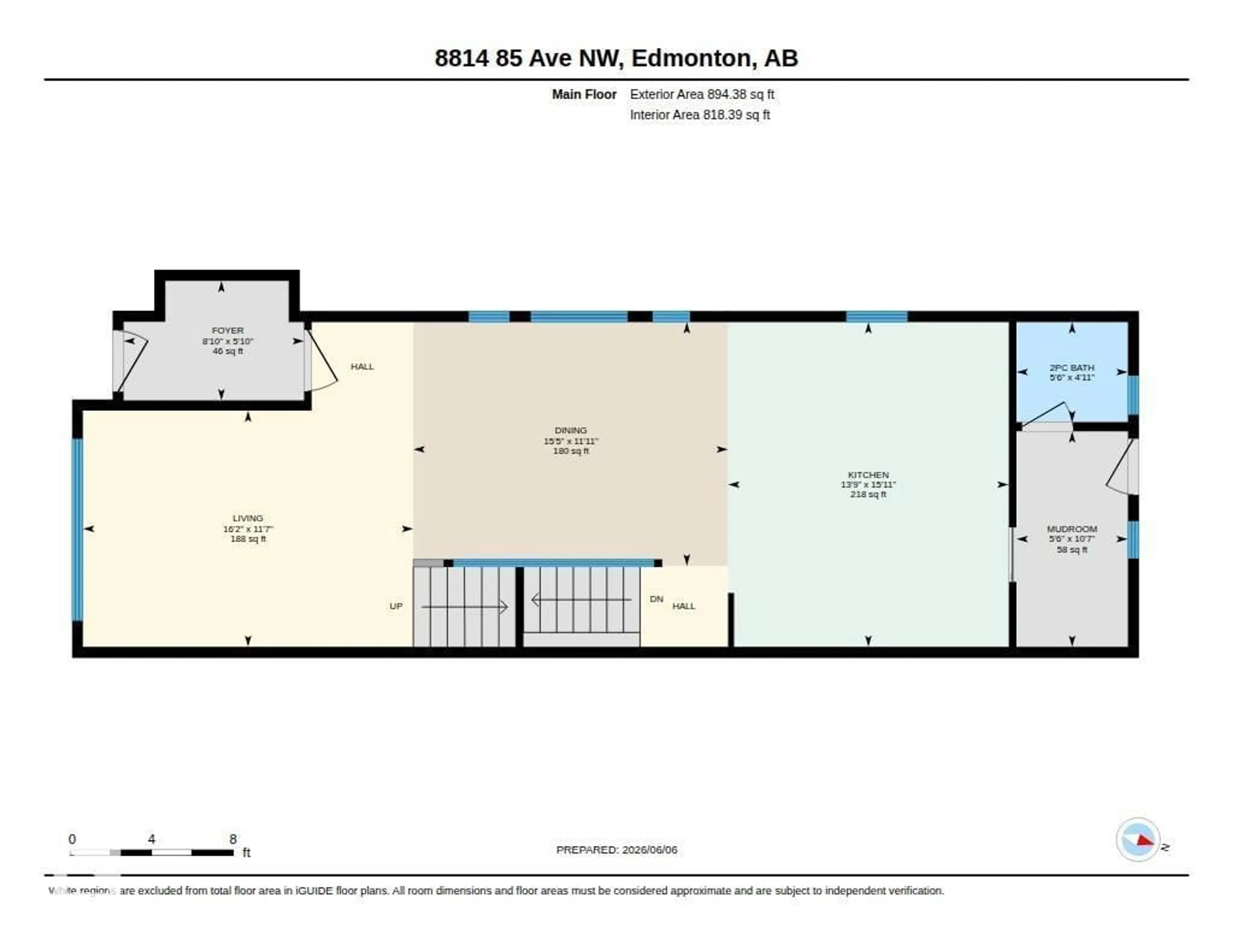 Floor plan for 8814 85 AV, Edmonton Alberta T6C1G9