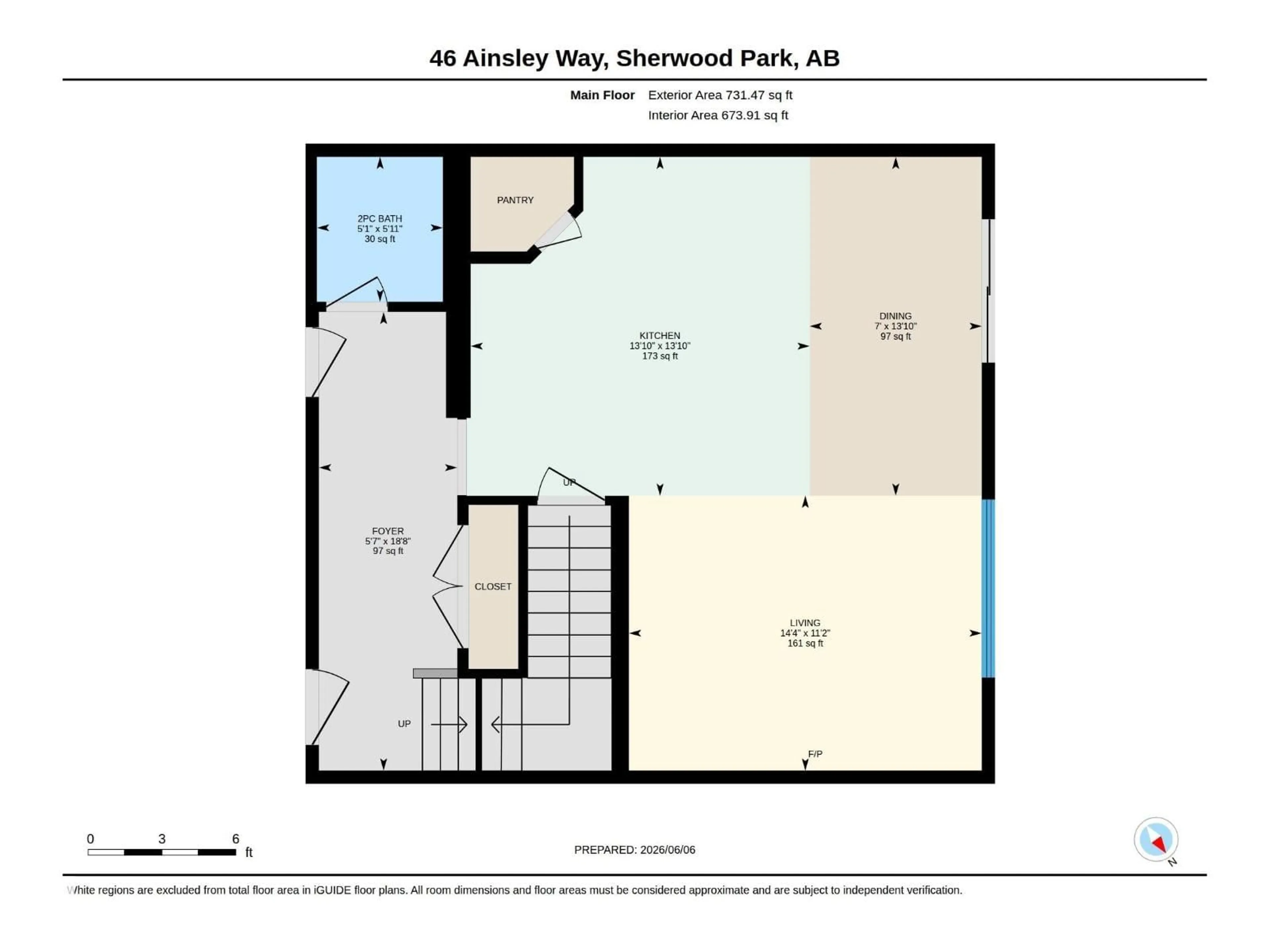 Floor plan for 46 AINSLEY WY, Sherwood Park Alberta T8H1A7