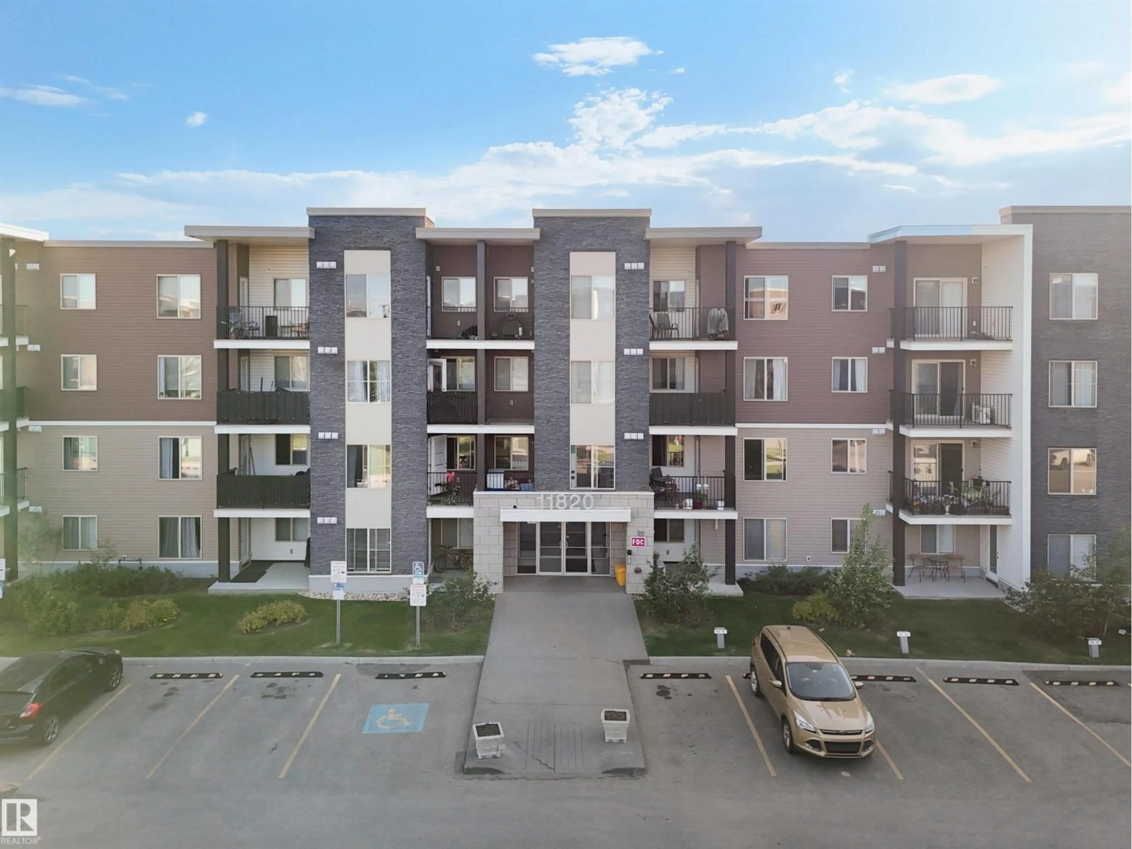 A pic from outside/outdoor area/front of a property/back of a property/a pic from drone, building for #406 - 11820 22 AV, Edmonton Alberta T6W2A2