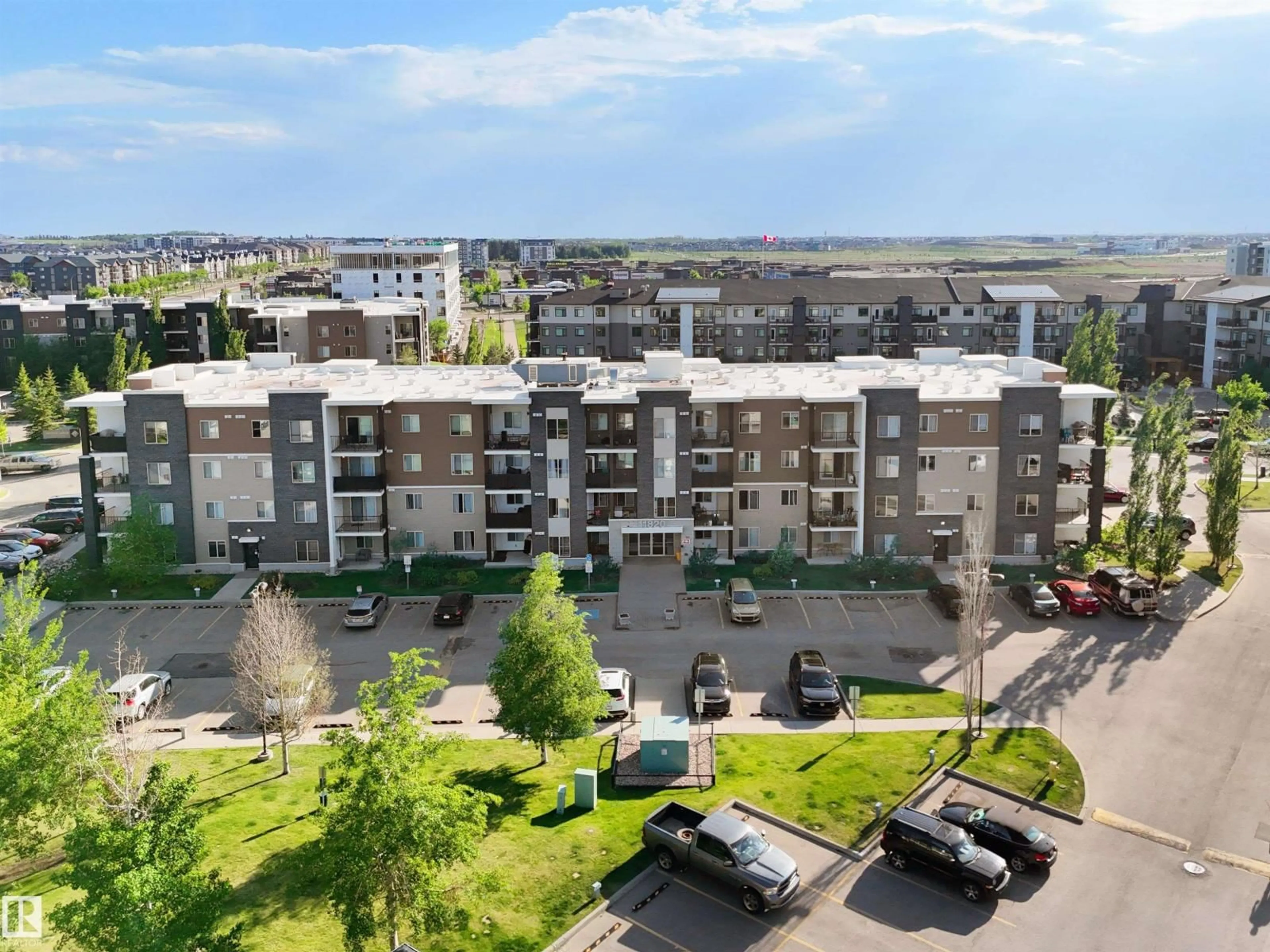 A pic from outside/outdoor area/front of a property/back of a property/a pic from drone, city buildings view from balcony for #406 - 11820 22 AV, Edmonton Alberta T6W2A2