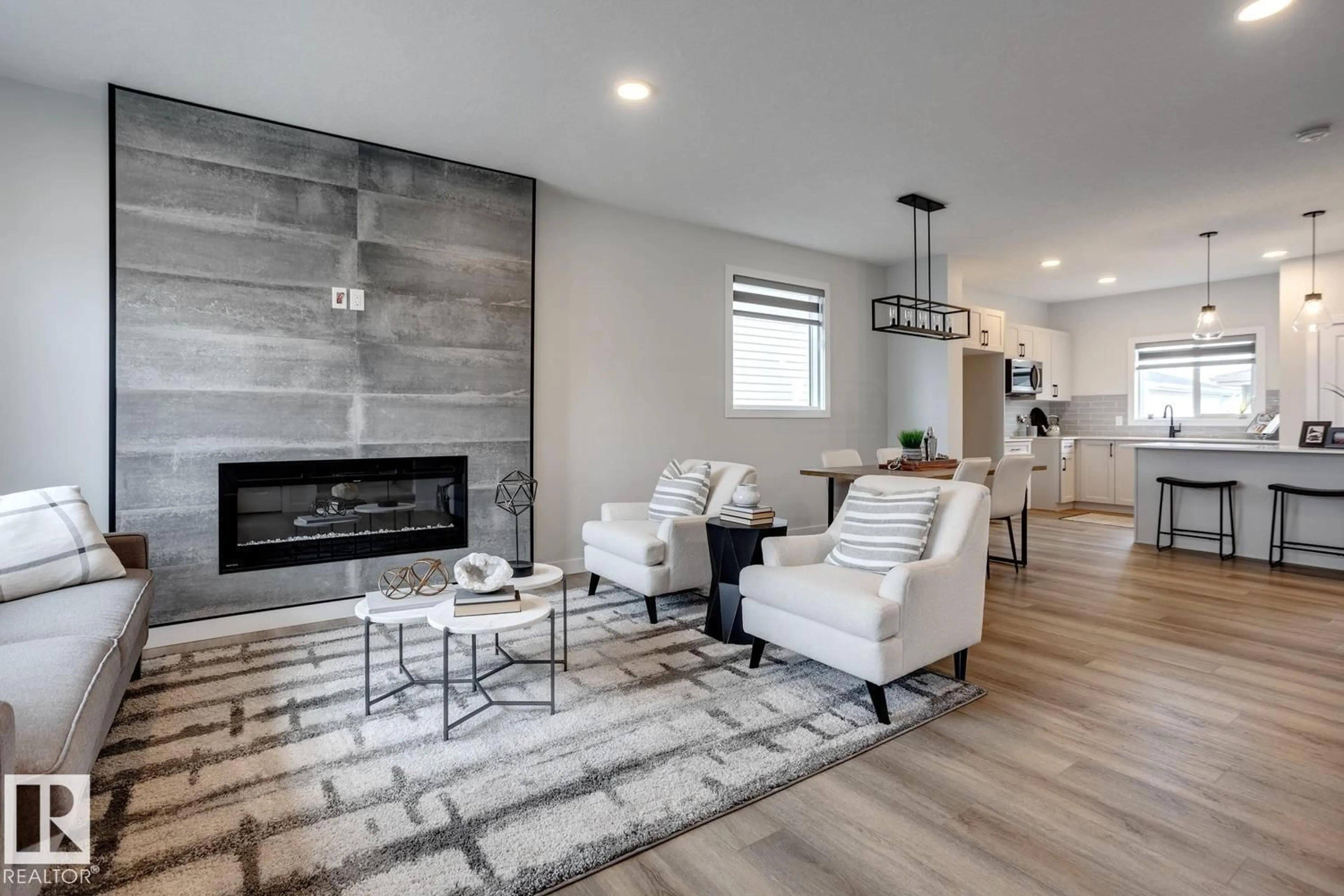 Living room with furniture, unknown for 87 SERENO LN, Fort Saskatchewan Alberta T8L0Z9