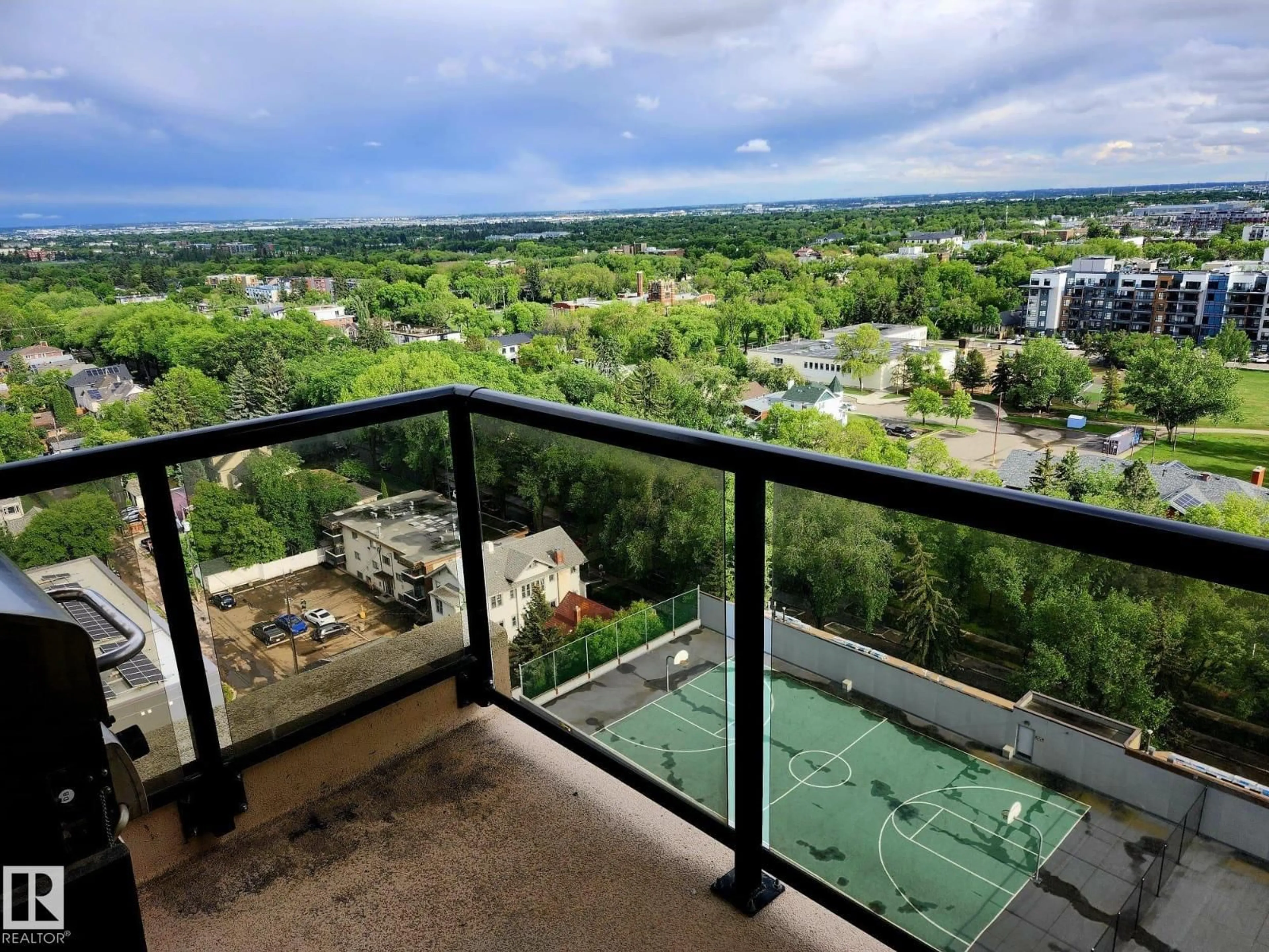 Balcony in the apartment, city buildings view from balcony for 1600 SASKATCHEWAN DR, Edmonton Alberta T6E6B6