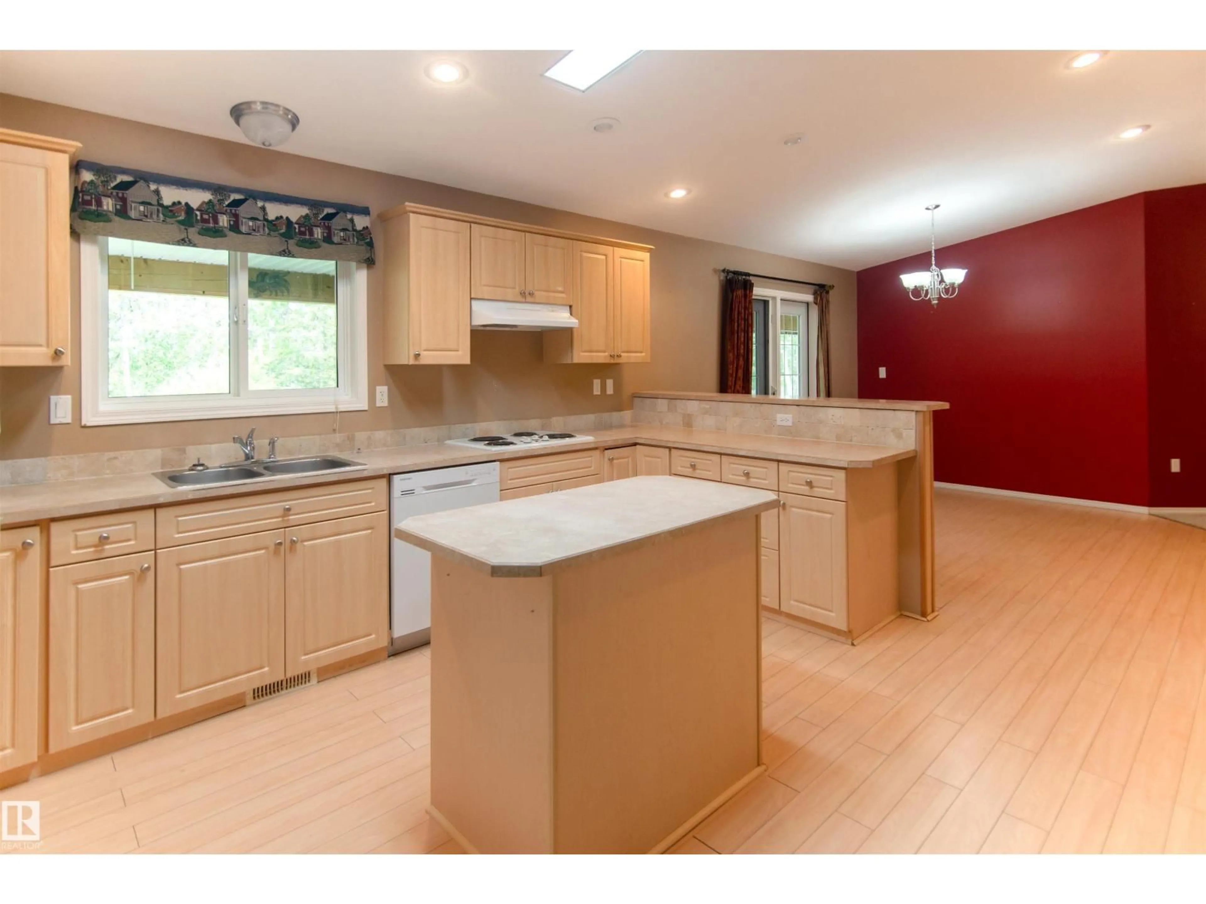 Open concept kitchen, wood/laminate floor for 30 TWP RD 610, Rural Bonnyville M.D. Alberta T9N2H3