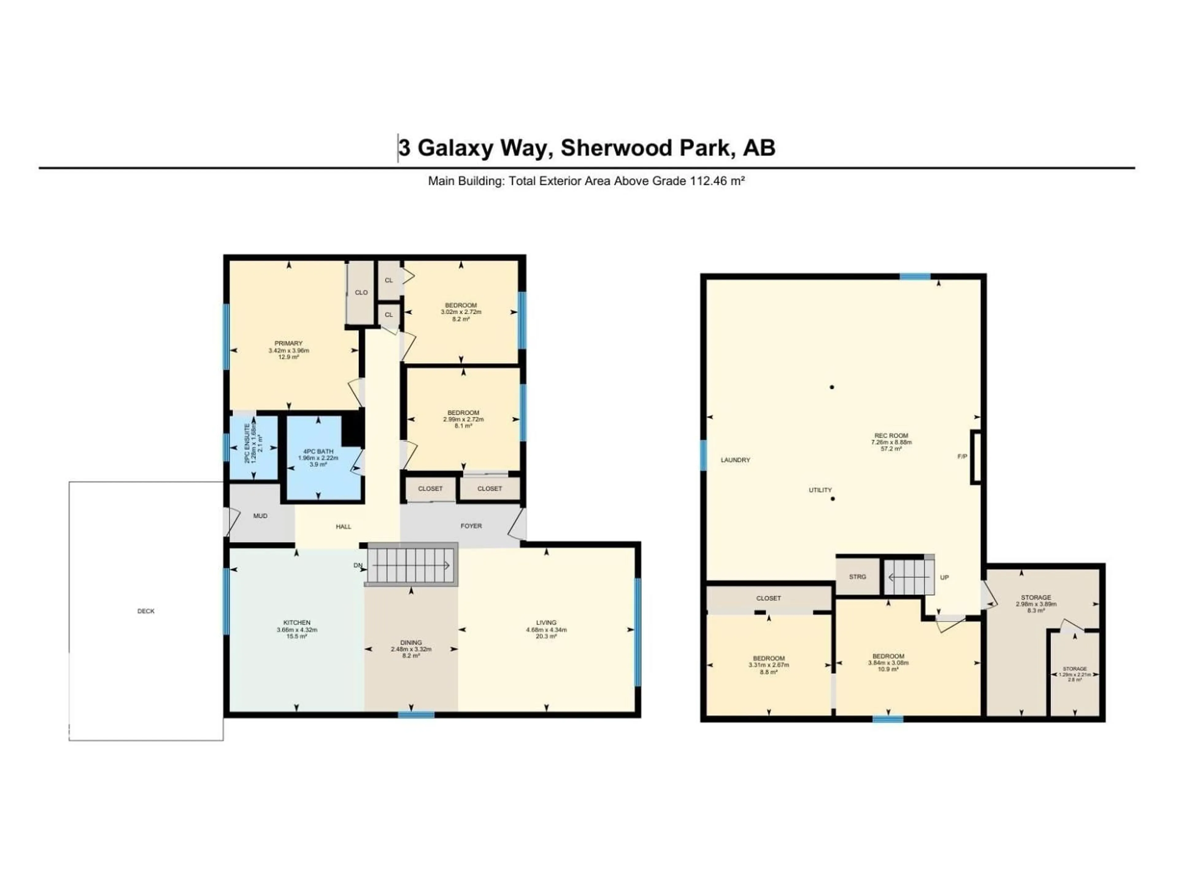 Floor plan for 3 GALAXY WY, Sherwood Park Alberta T8A2J9