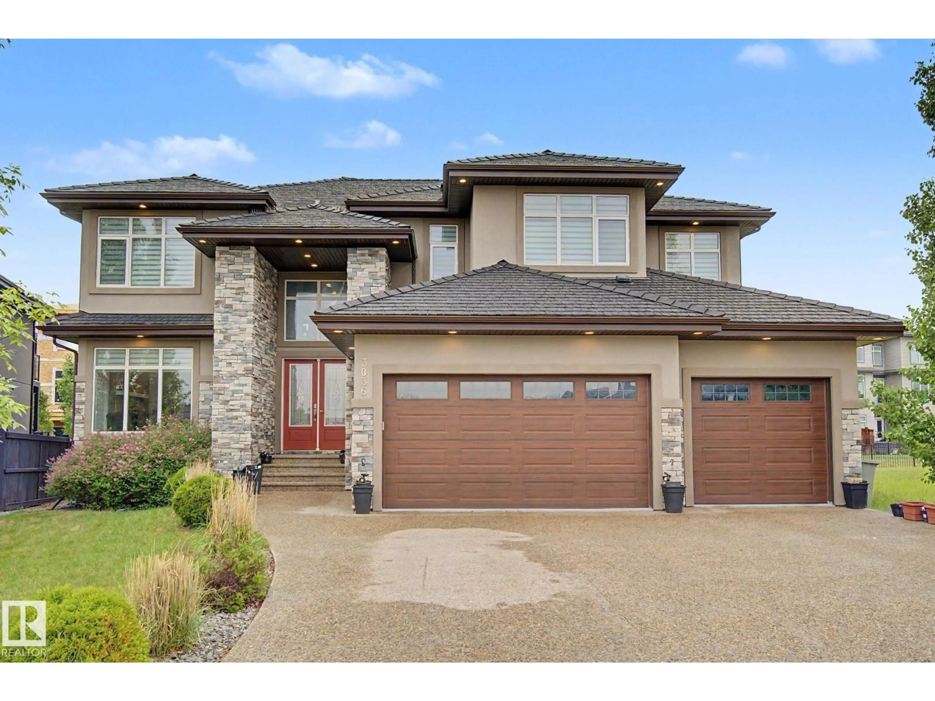 Home with brick exterior material, street for NE - 3036 59 AV, Rural Leduc County Alberta T4X0X9