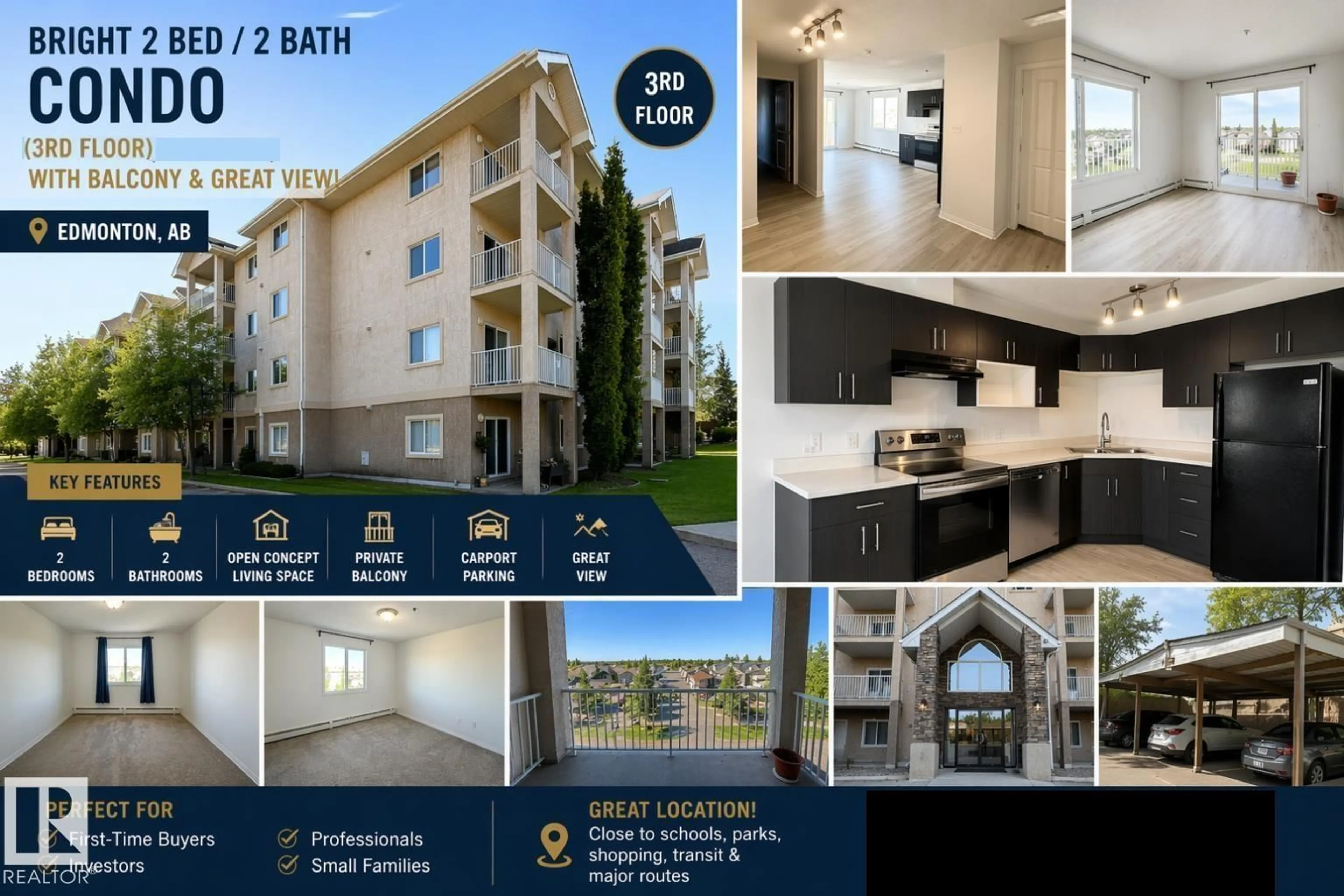 A pic from outside/outdoor area/front of a property/back of a property/a pic from drone, building for #312 - 2305 35A AV, Edmonton Alberta T6T1Z2