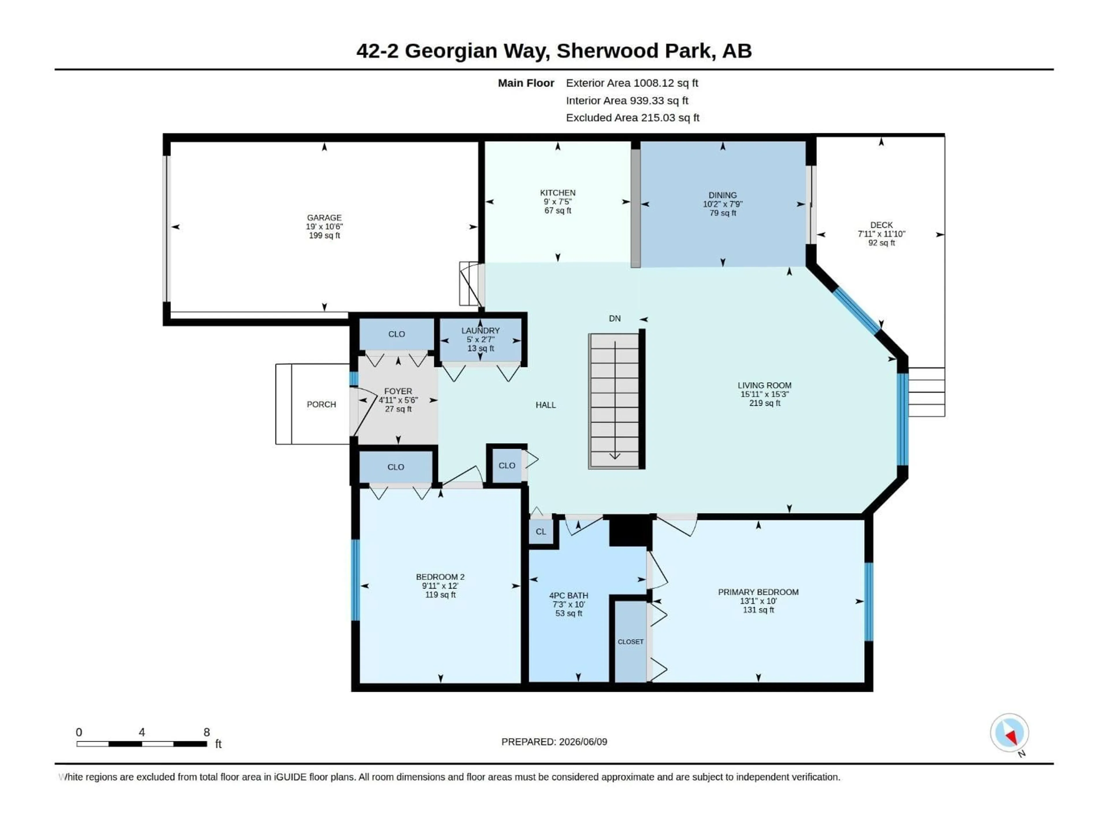 Floor plan for 2 - 42 GEORGIAN WY, Sherwood Park Alberta T8A5K3